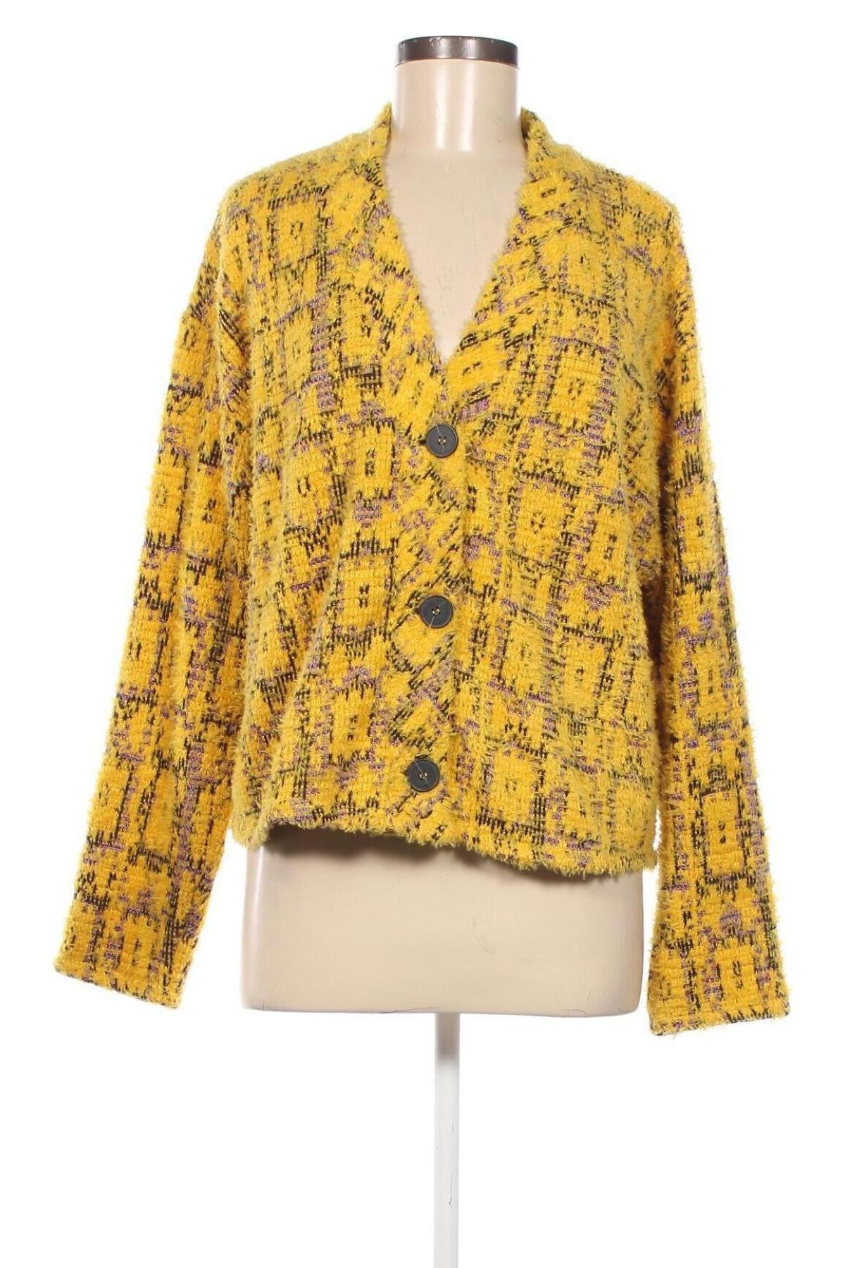 Cardigan de damă Zara, Mărime L, Culoare Galben, Preț 88,82 Lei