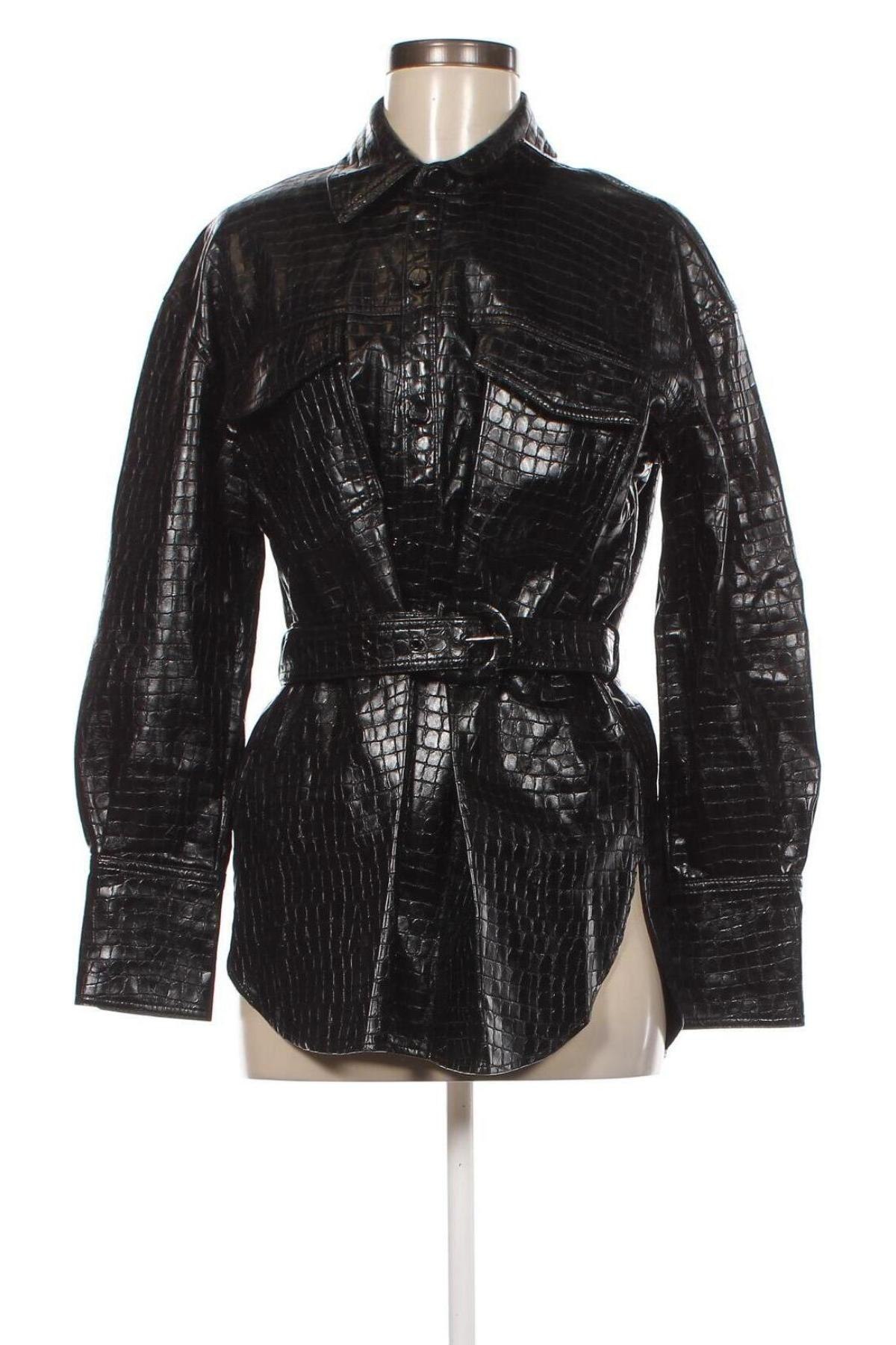 Damen Lederhemd Zara, Größe S, Farbe Schwarz, Preis 6,63 €