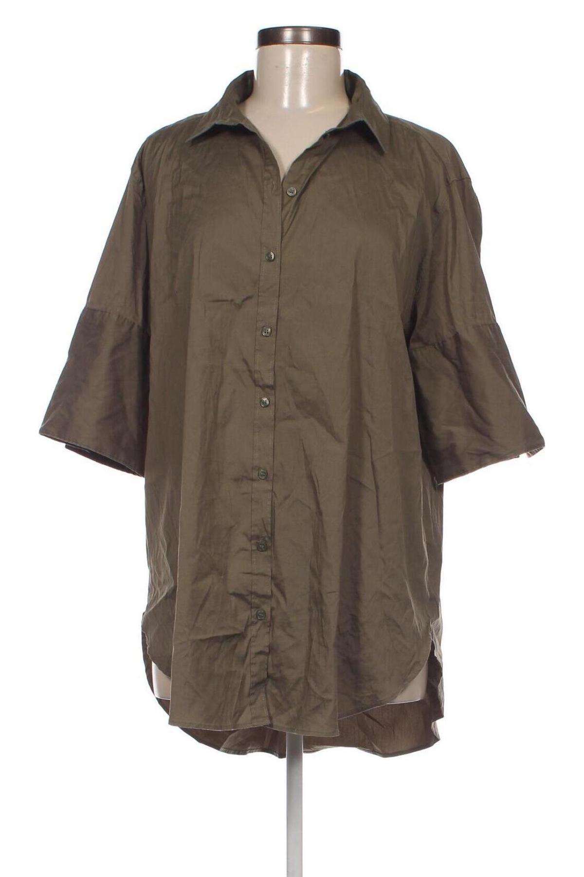 Γυναικείο πουκάμισο H&M L.O.G.G., Μέγεθος L, Χρώμα Πράσινο, Τιμή 6,18 €