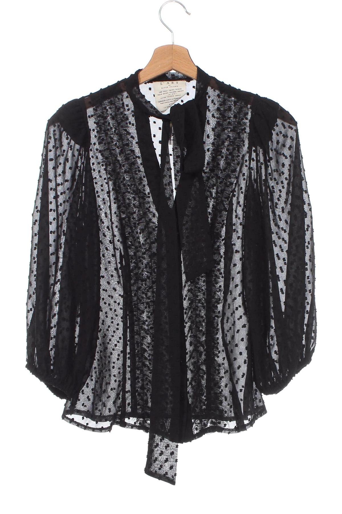 Γυναικείο πουκάμισο L'art De River Island, Μέγεθος S, Χρώμα Μαύρο, Τιμή 4,21 €