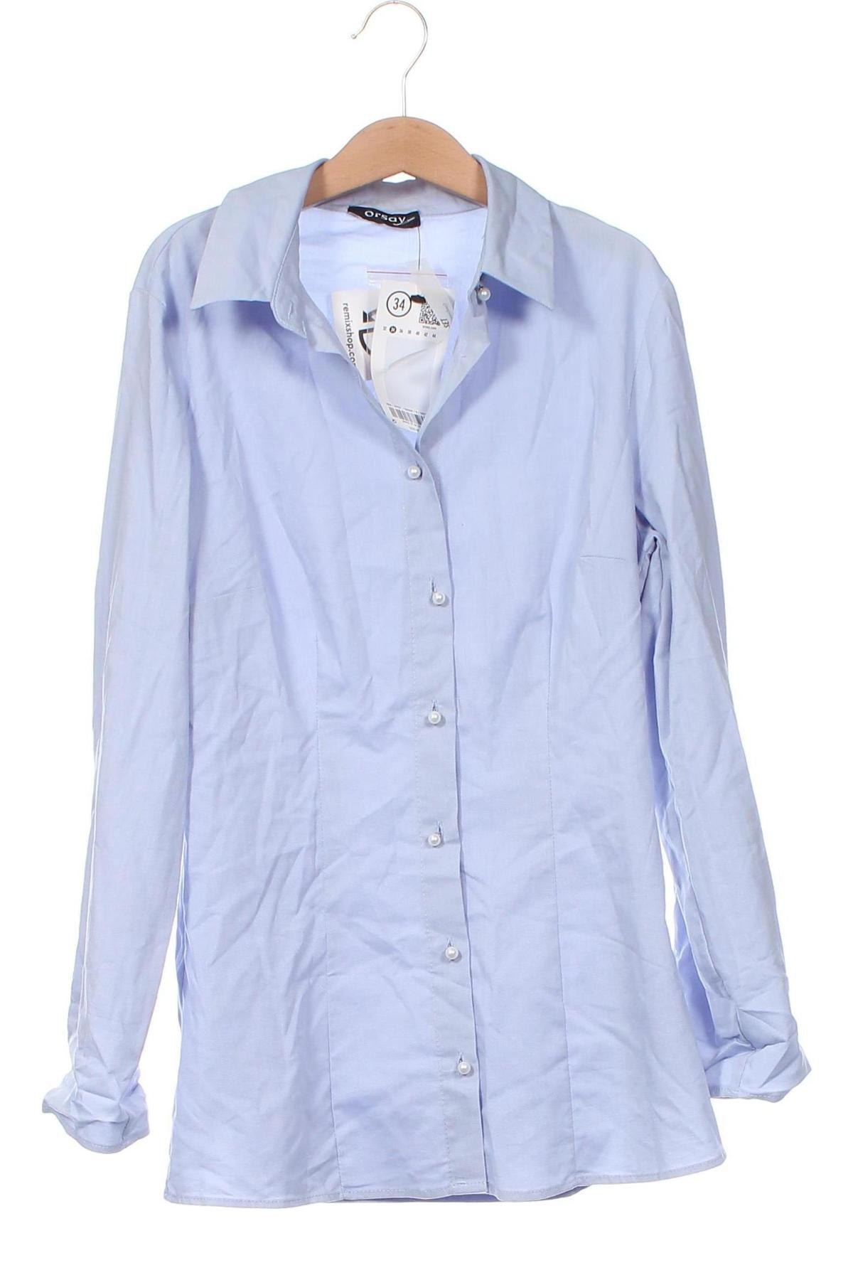 Γυναικείο πουκάμισο Orsay, Μέγεθος XS, Χρώμα Μπλέ, Τιμή 13,91 €