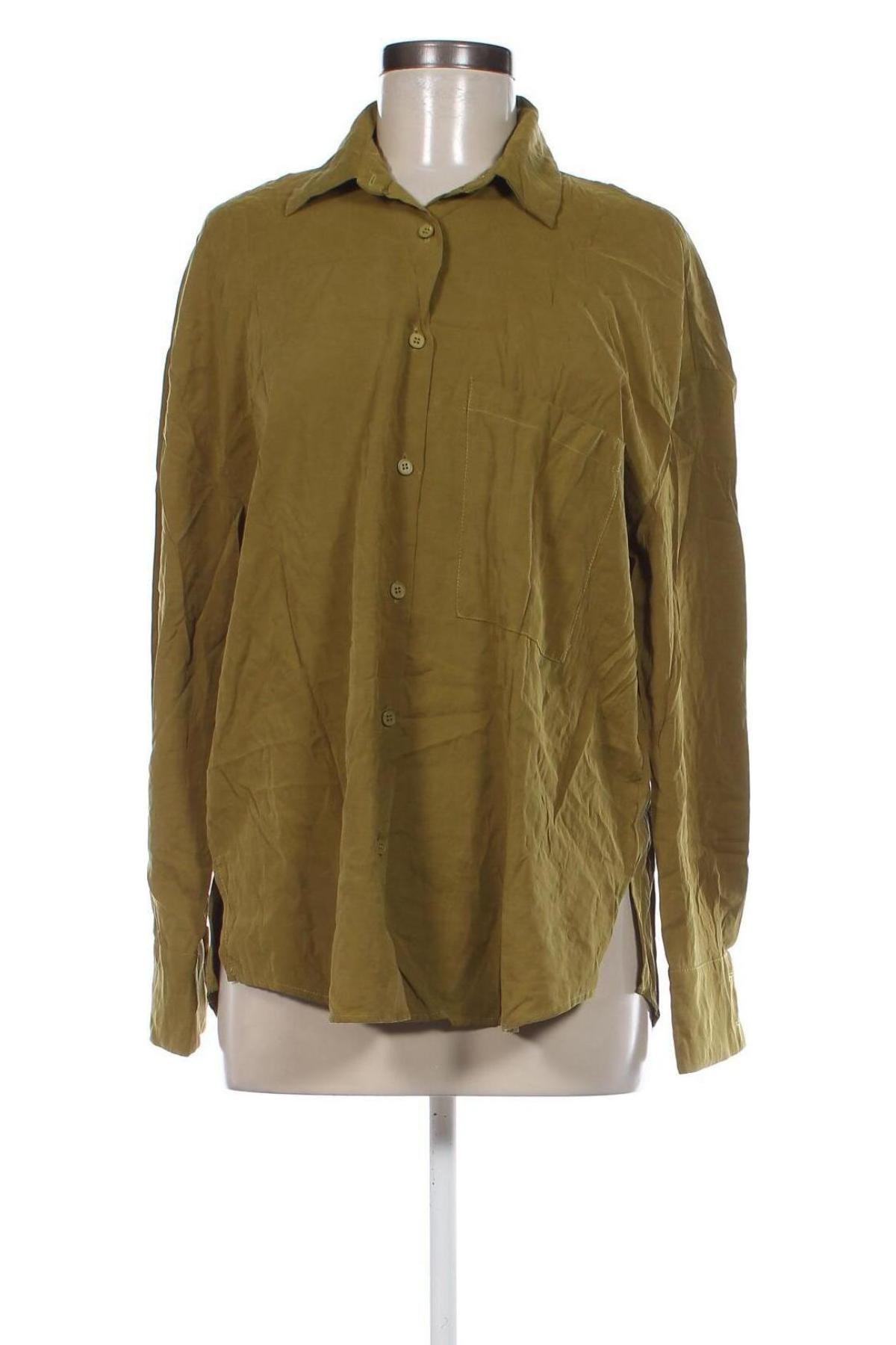 Дамска риза Pull&Bear, Размер S, Цвят Зелен, Цена 6,25 лв.