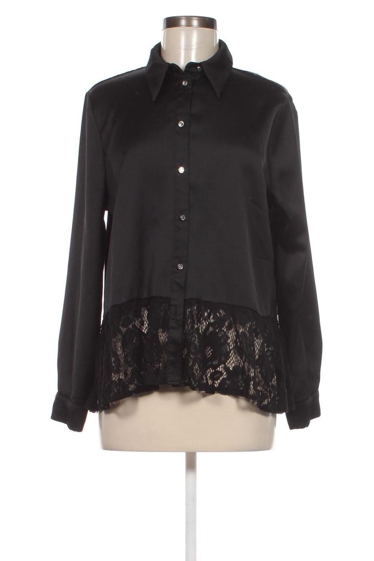 Γυναικείο πουκάμισο River Island, Μέγεθος M, Χρώμα Μαύρο, Τιμή 10,78 €