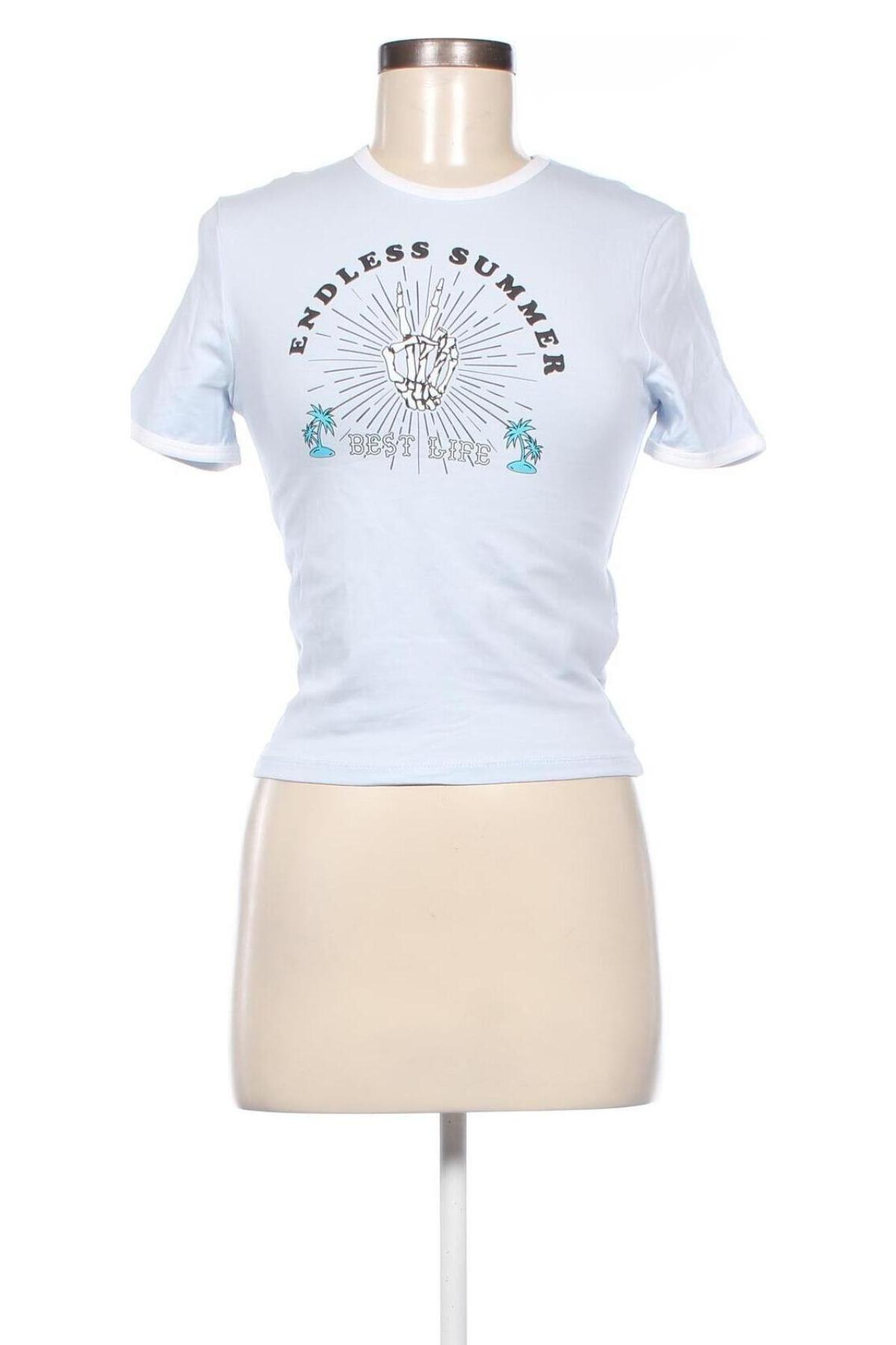 Γυναικείο t-shirt Jennyfer, Μέγεθος M, Χρώμα Μπλέ, Τιμή 4,54 €
