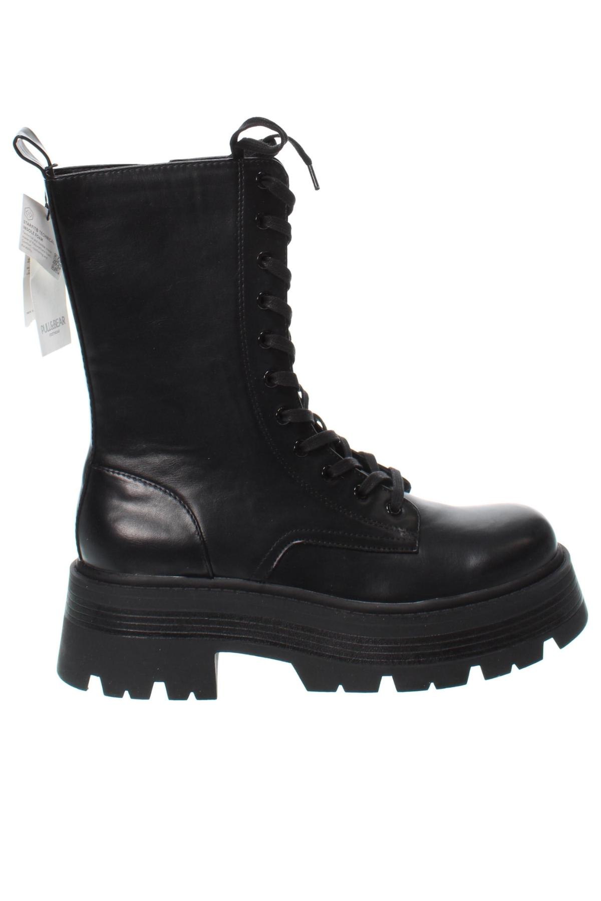 Botine de damă Pull&Bear, Mărime 41, Culoare Negru, Preț 106,38 Lei