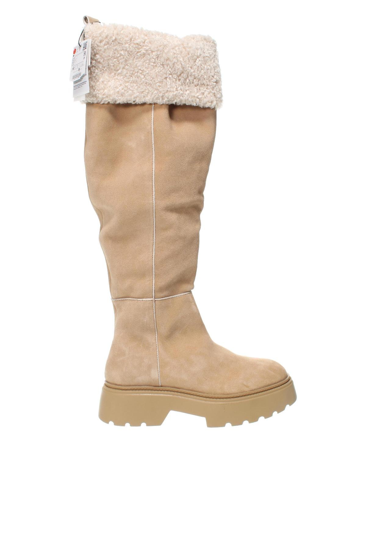 Damenstiefel Zara, Größe 40, Farbe Beige, Preis € 42,45