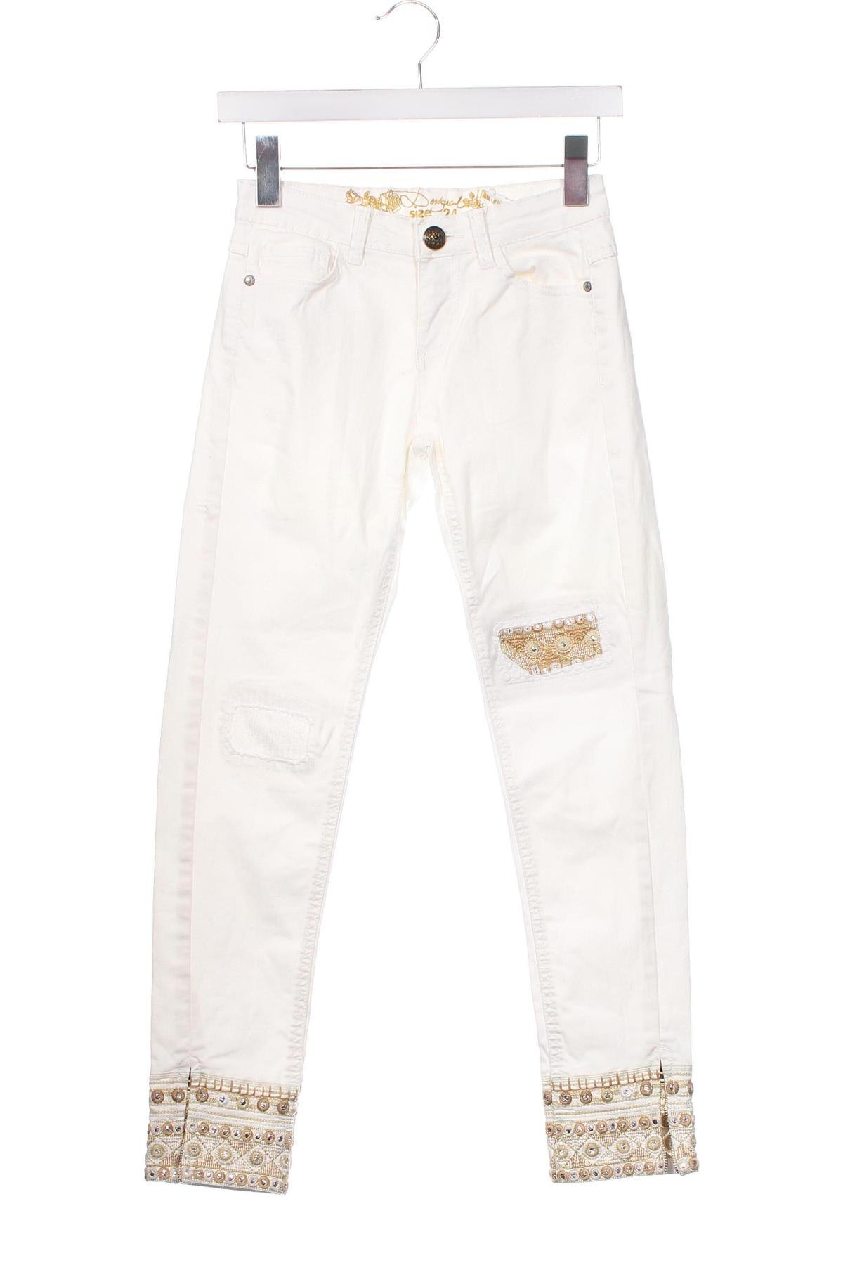 Damskie jeansy Desigual, Rozmiar XS, Kolor Biały, Cena 115,99 zł