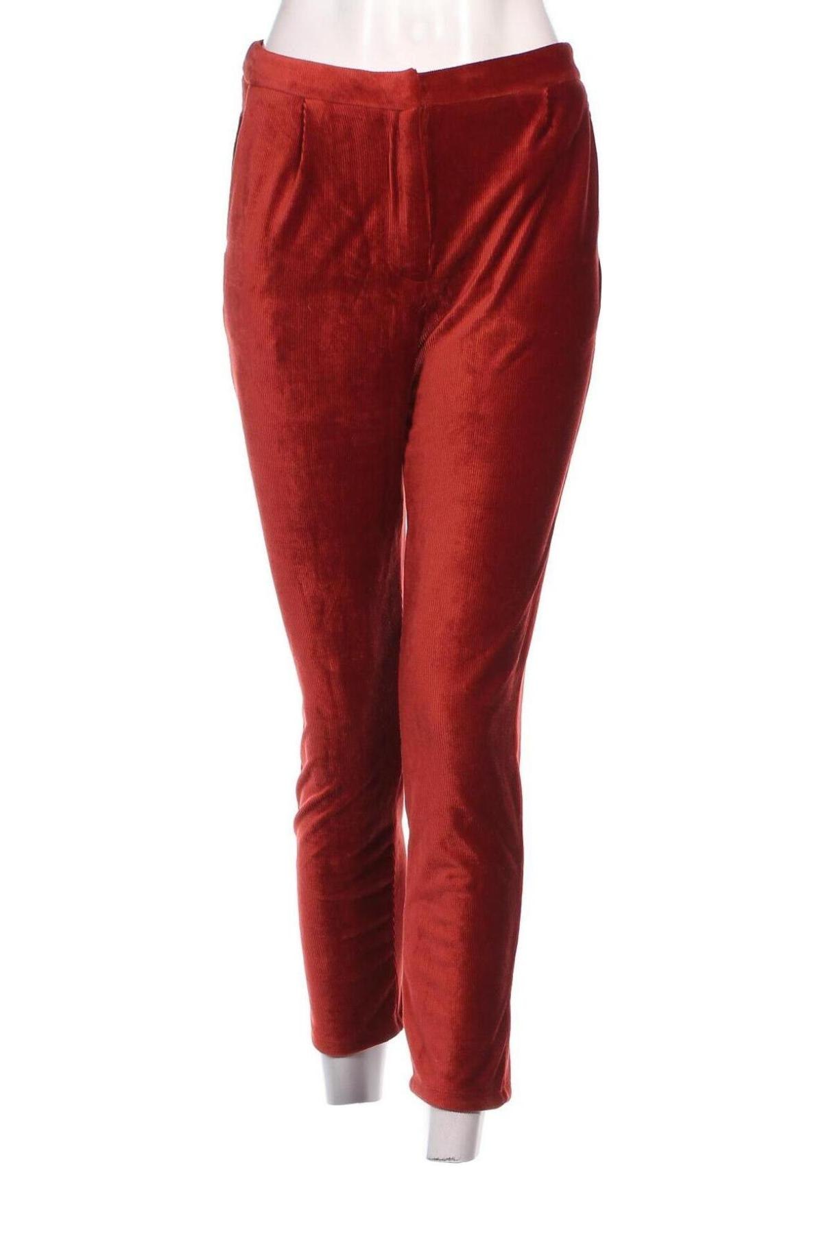 Pantaloni de velvet de femei Lefties, Mărime M, Culoare Roșu, Preț 45,40 Lei