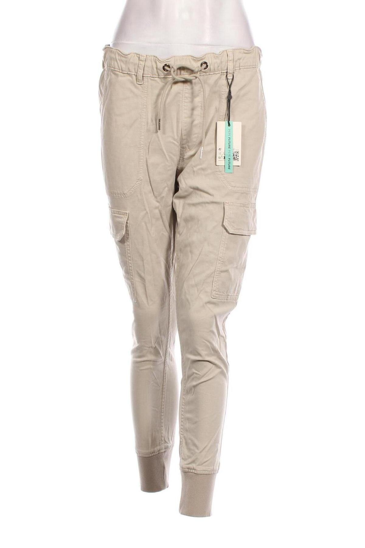 Дамски панталон Pepe Jeans, Размер M, Цвят Бежов, Цена 31,20 лв.