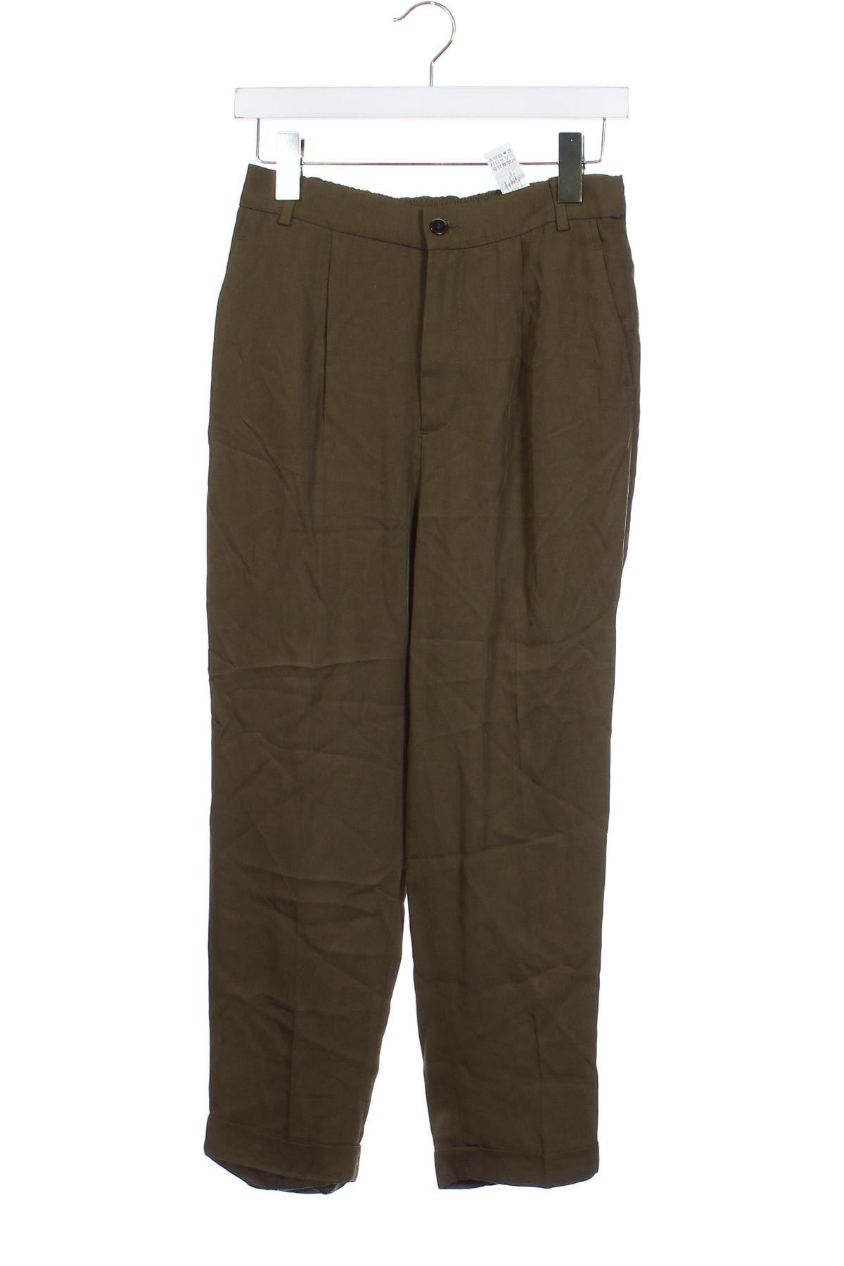 Pantaloni de femei Zara, Mărime XS, Culoare Verde, Preț 39,26 Lei