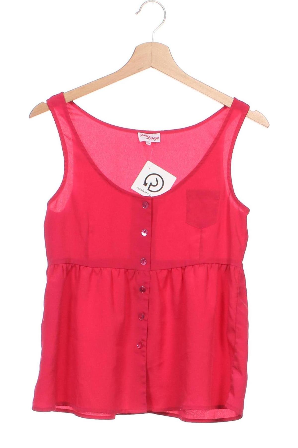 Damska koszulka na ramiączkach Pink Loop, Rozmiar XS, Kolor Różowy, Cena 19,68 zł