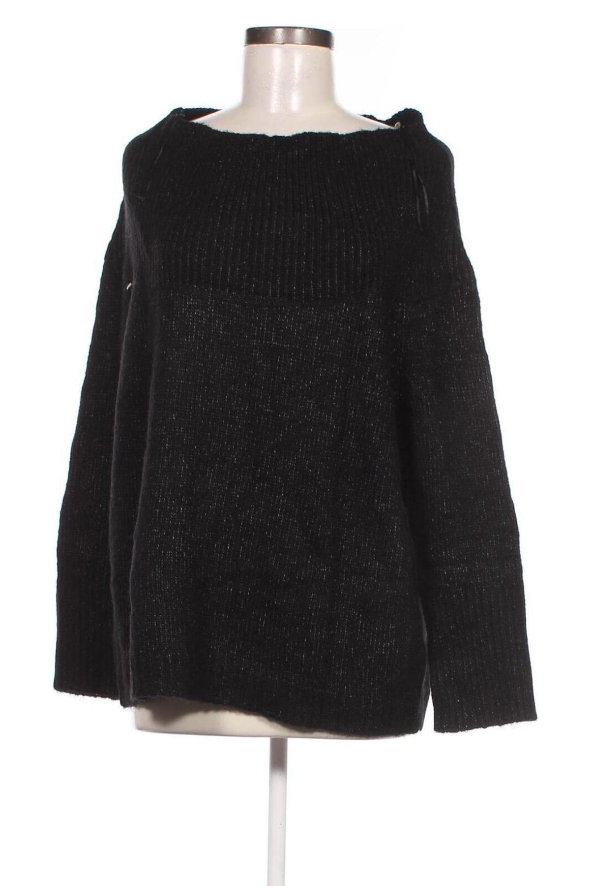 Pulover de femei Zara Knitwear, Mărime L, Culoare Negru, Preț 57,53 Lei