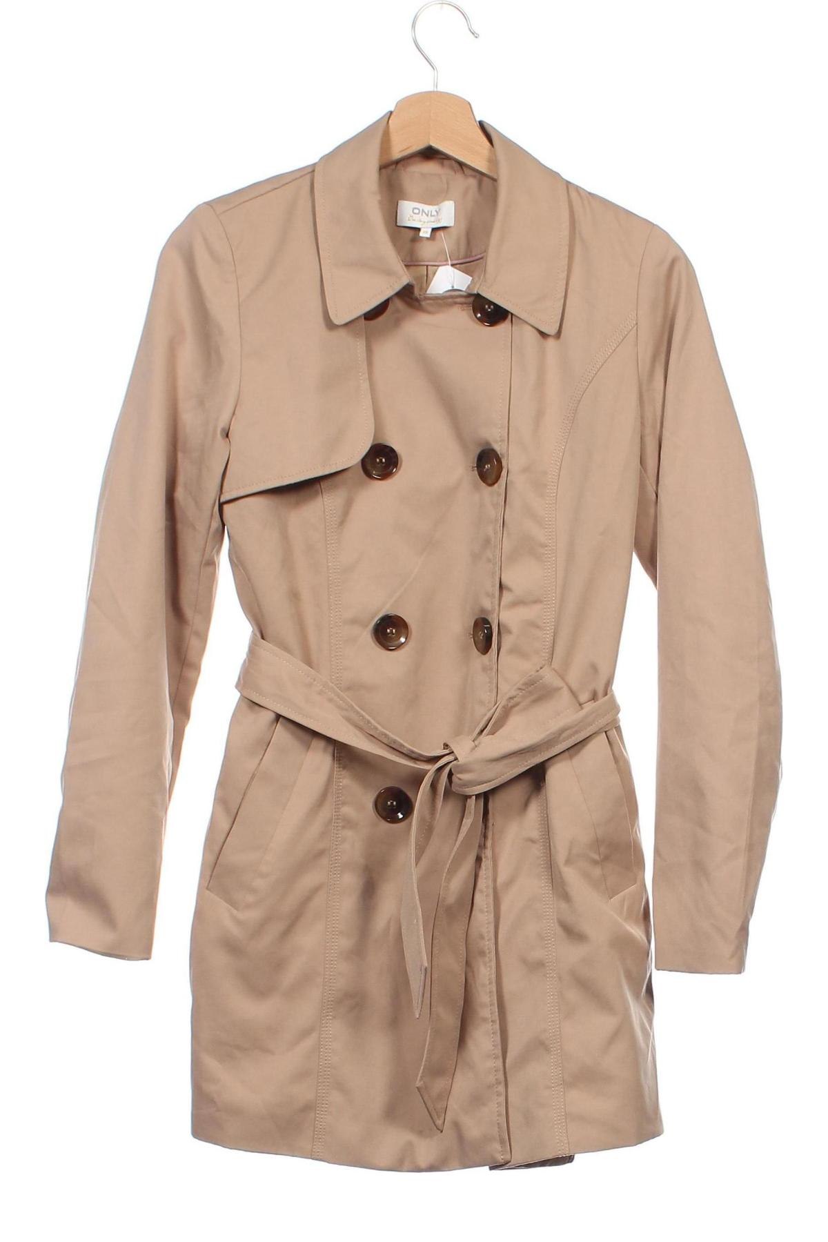 Damen Trenchcoat ONLY, Größe XS, Farbe Beige, Preis 15,97 €