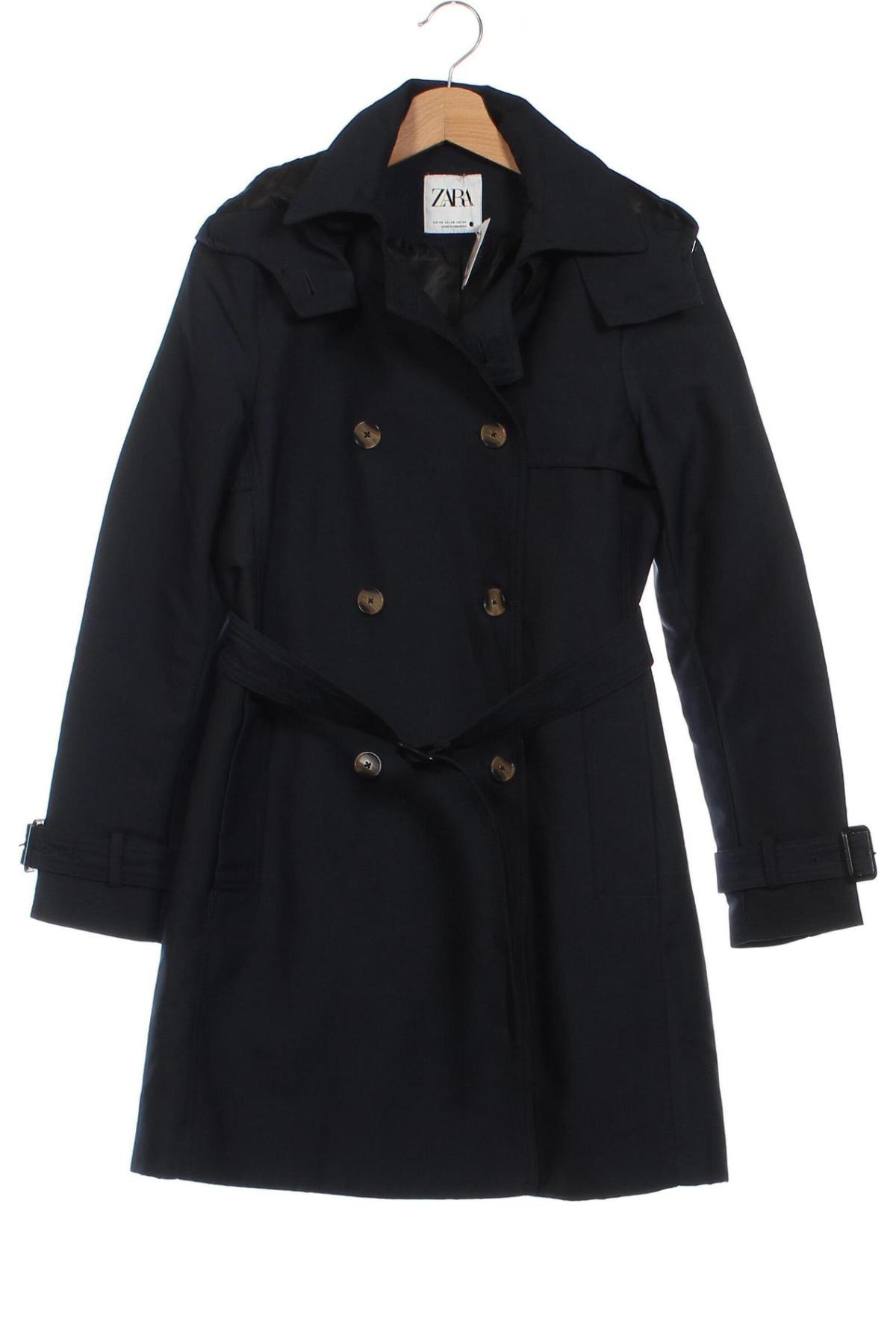 Damen Trenchcoat Zara, Größe XS, Farbe Blau, Preis 18,28 €