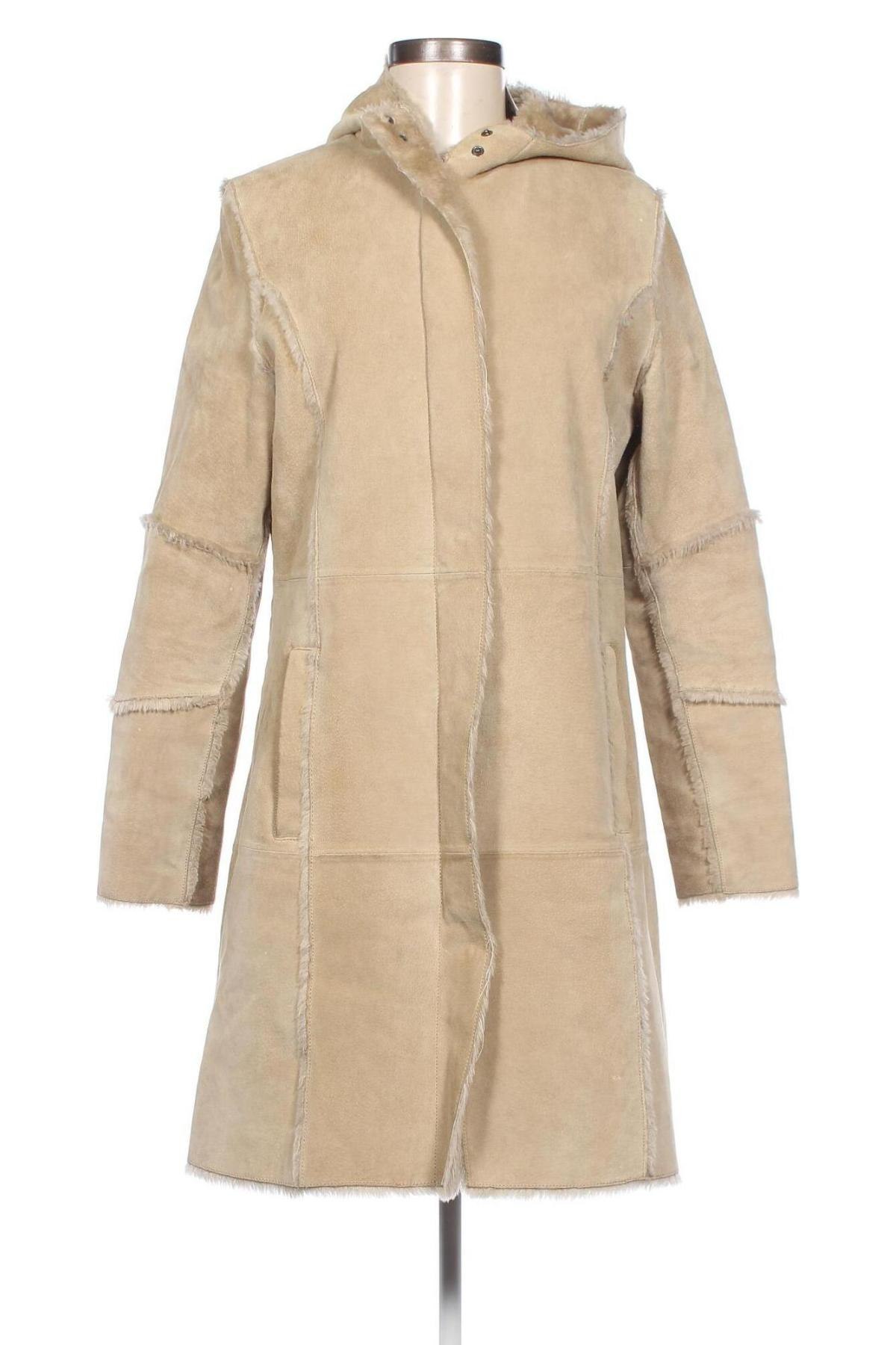 Damen Ledermantel Clockhouse, Größe M, Farbe Beige, Preis € 45,93