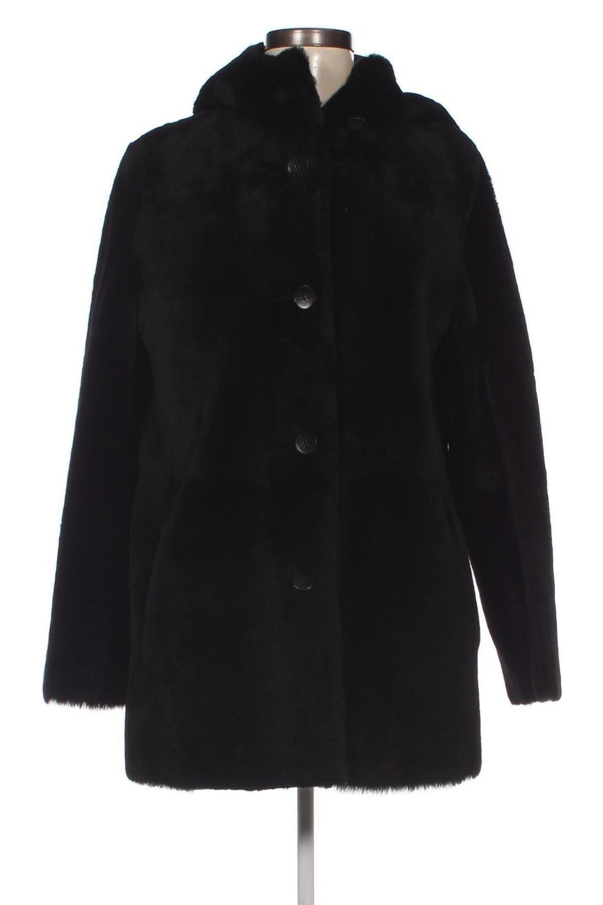 Palton din piele pentru damă Maje, Mărime M, Culoare Negru, Preț 2.723,69 Lei