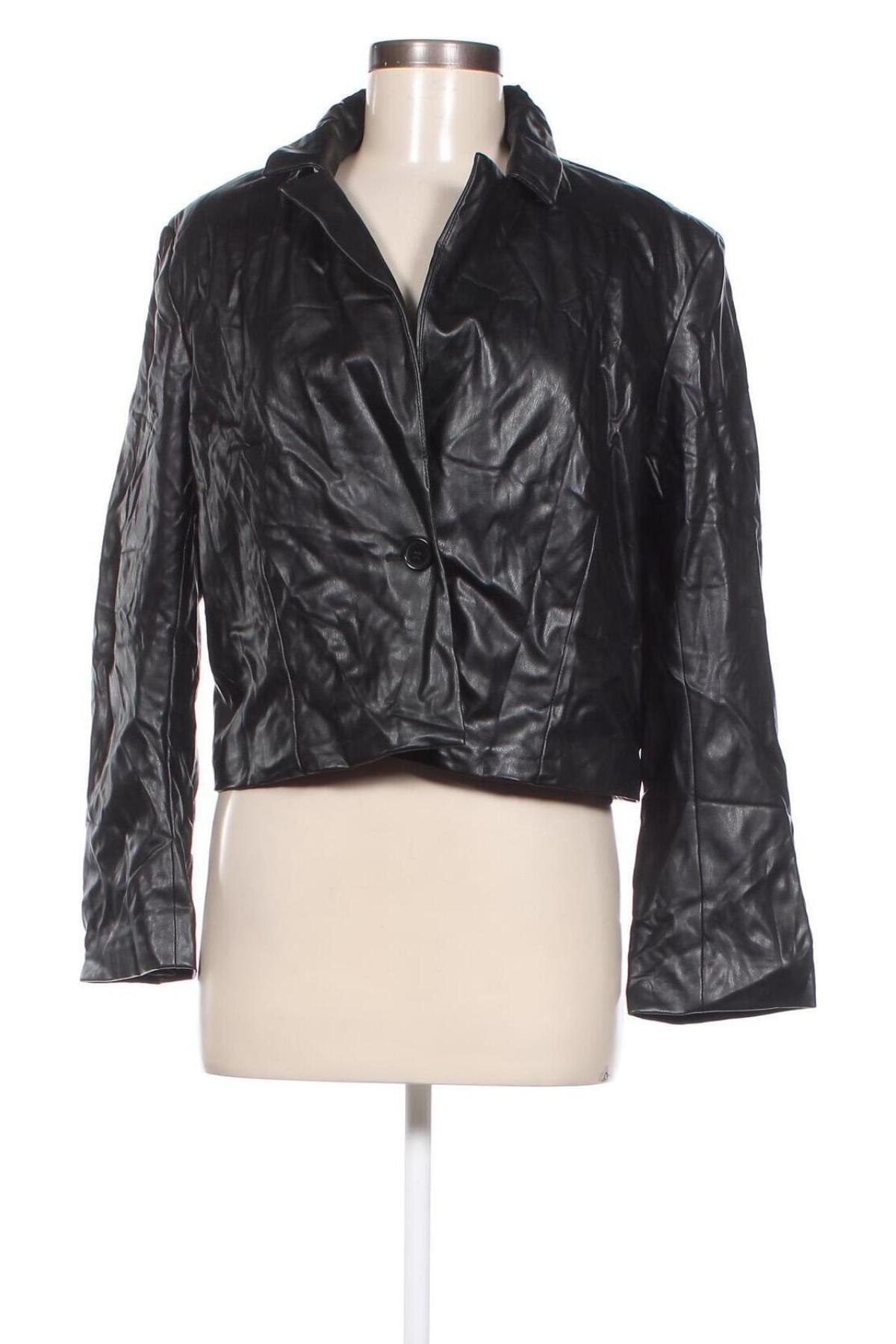 Dámska kožená bunda  H&M Divided, Veľkosť M, Farba Čierna, Cena  13,33 €