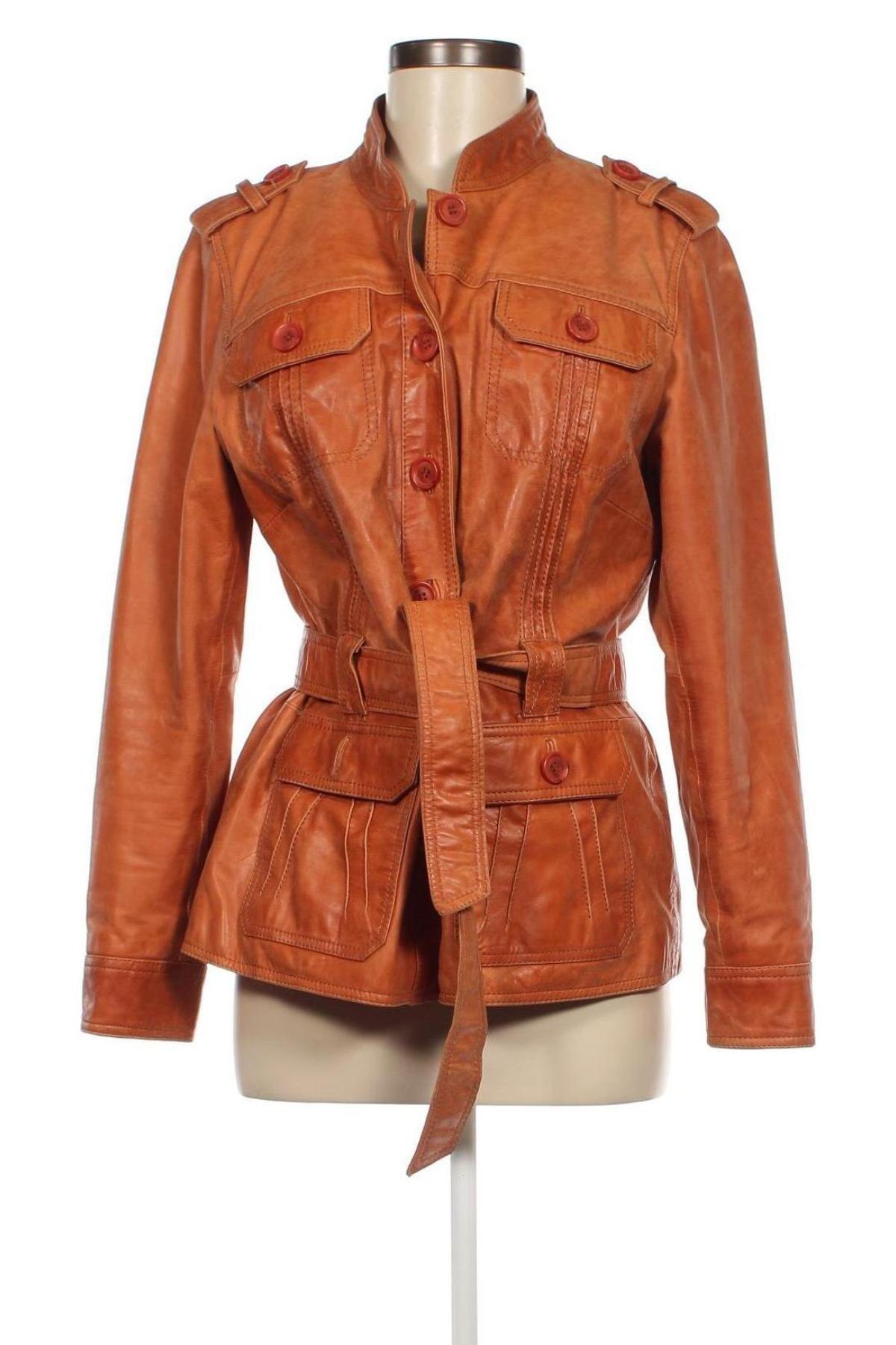 Damen Lederjacke Heine, Größe M, Farbe Orange, Preis € 62,69