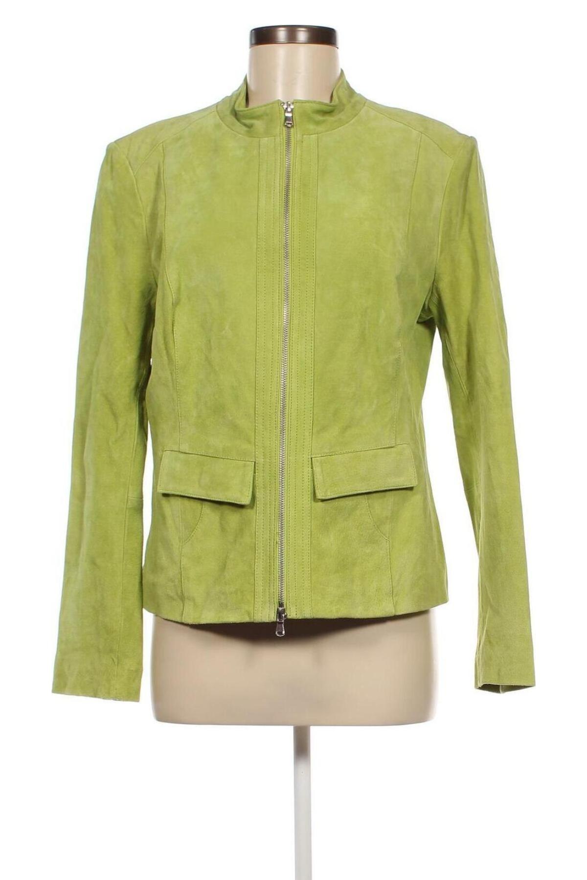 Damen Lederjacke Heine, Größe L, Farbe Grün, Preis 77,62 €