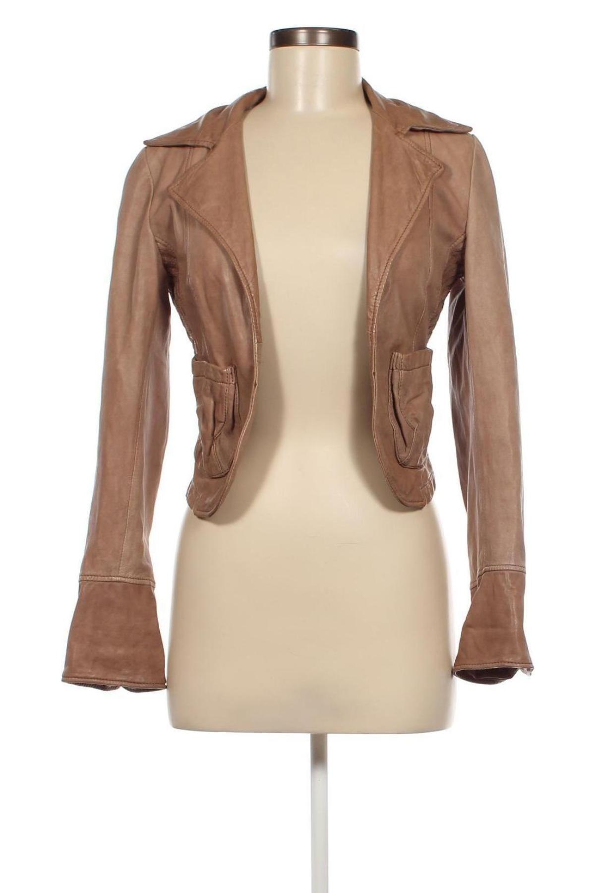 Damen Lederjacke Max&Co., Größe S, Farbe Beige, Preis 208,24 €