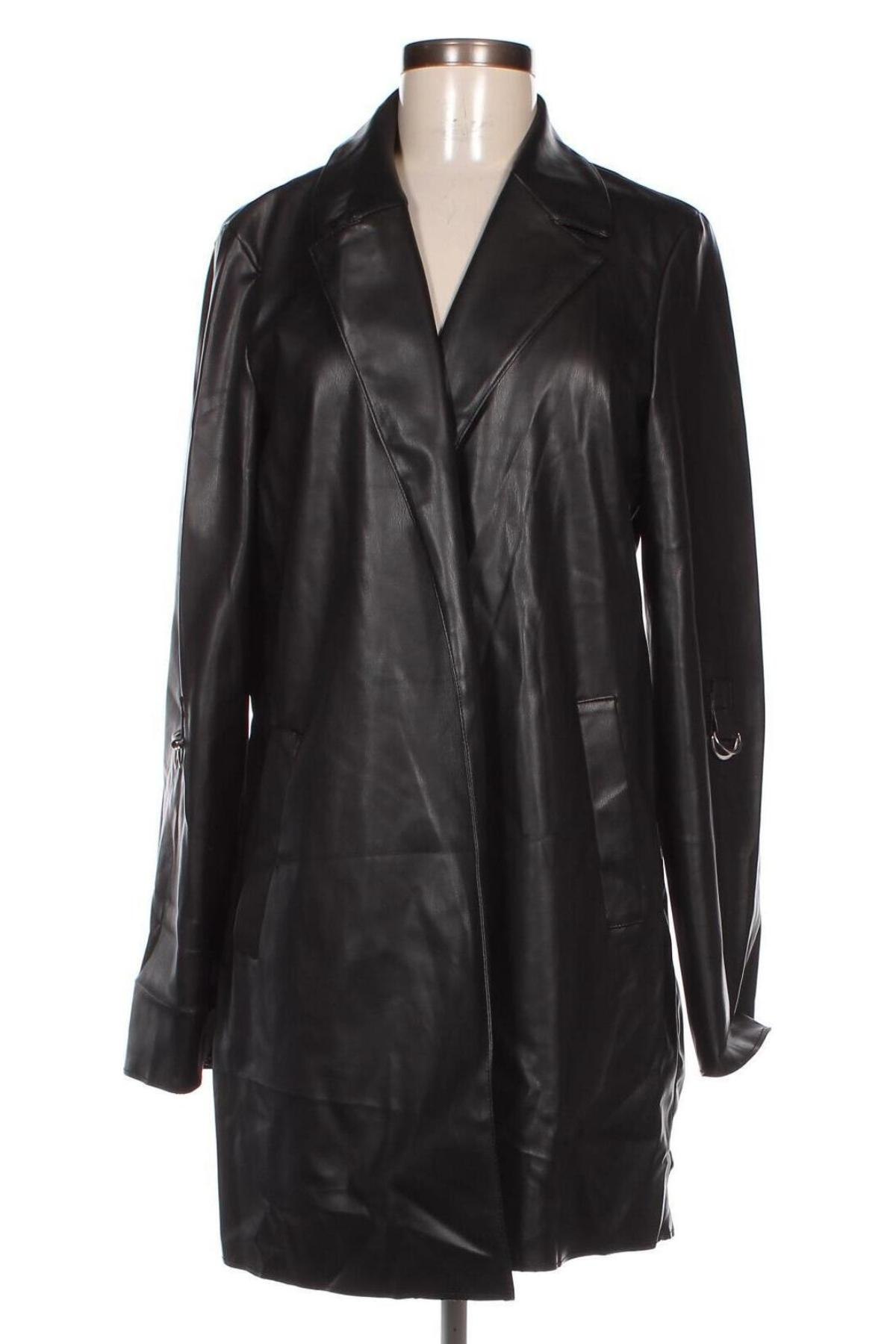 Γυναικείο δερμάτινο μπουφάν ONLY, Μέγεθος L, Χρώμα Μαύρο, Τιμή 15,98 €