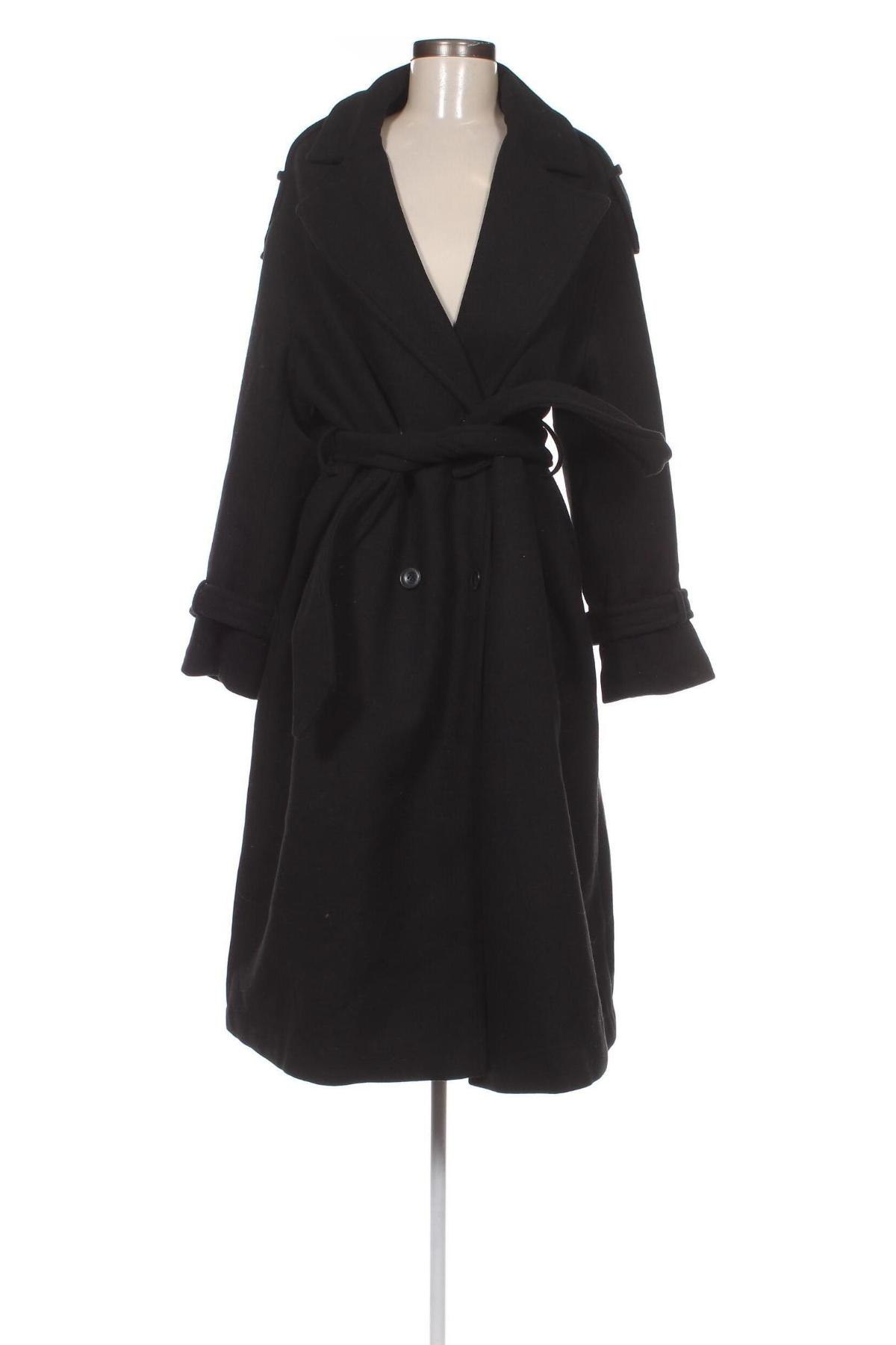 Palton de femei Bershka, Mărime L, Culoare Negru, Preț 237,63 Lei