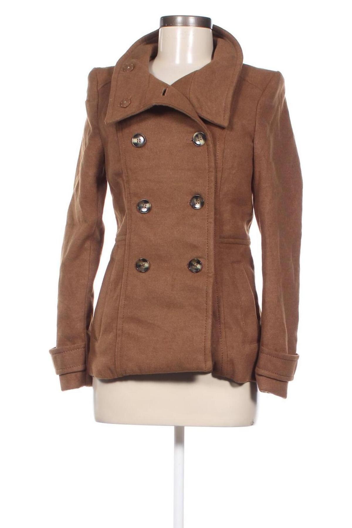 Дамско палто H&M, Размер XS, Цвят Кафяв, Цена 75,68 лв.