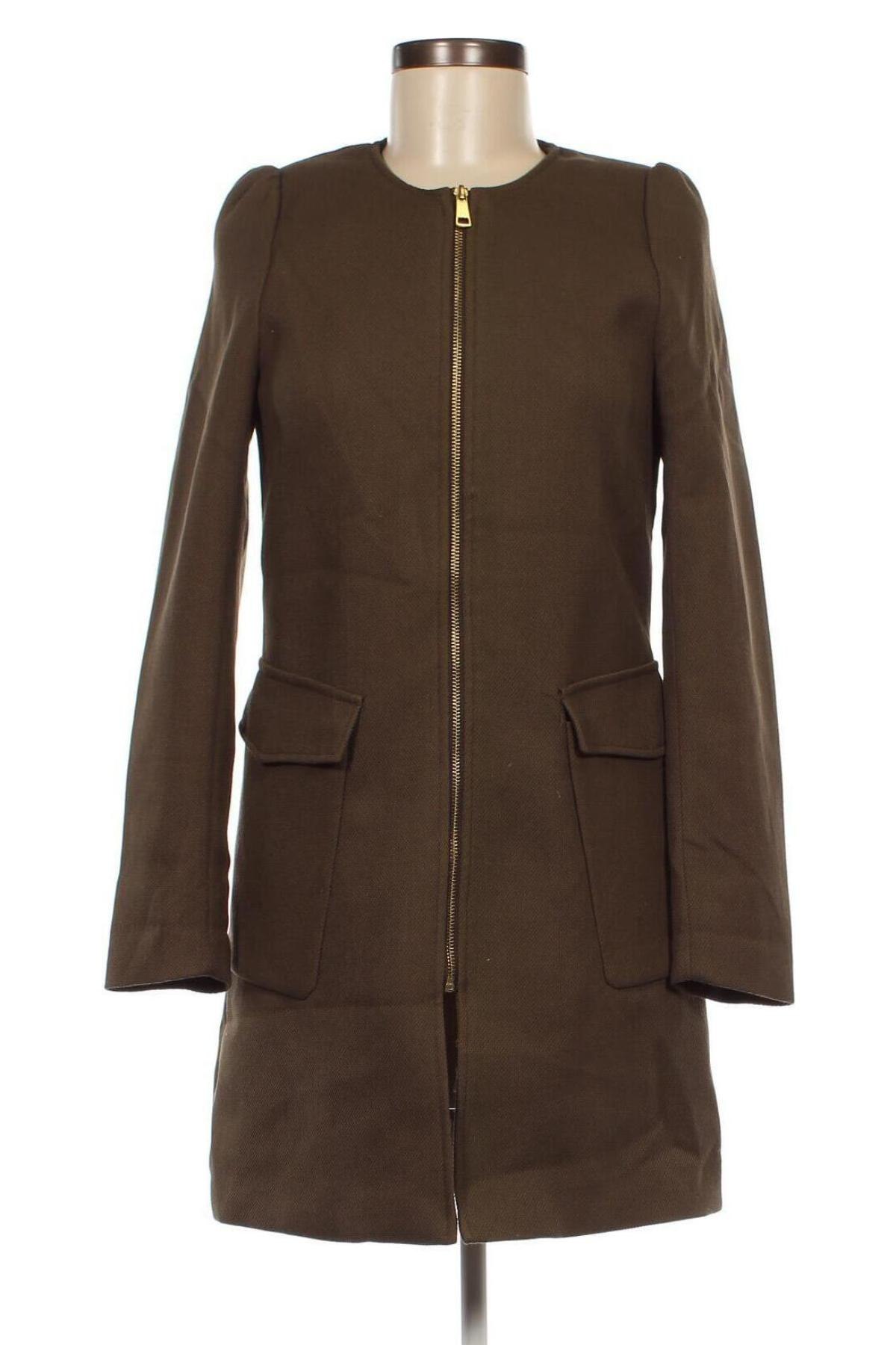 Дамско палто H&M, Размер S, Цвят Зелен, Цена 12,16 лв.