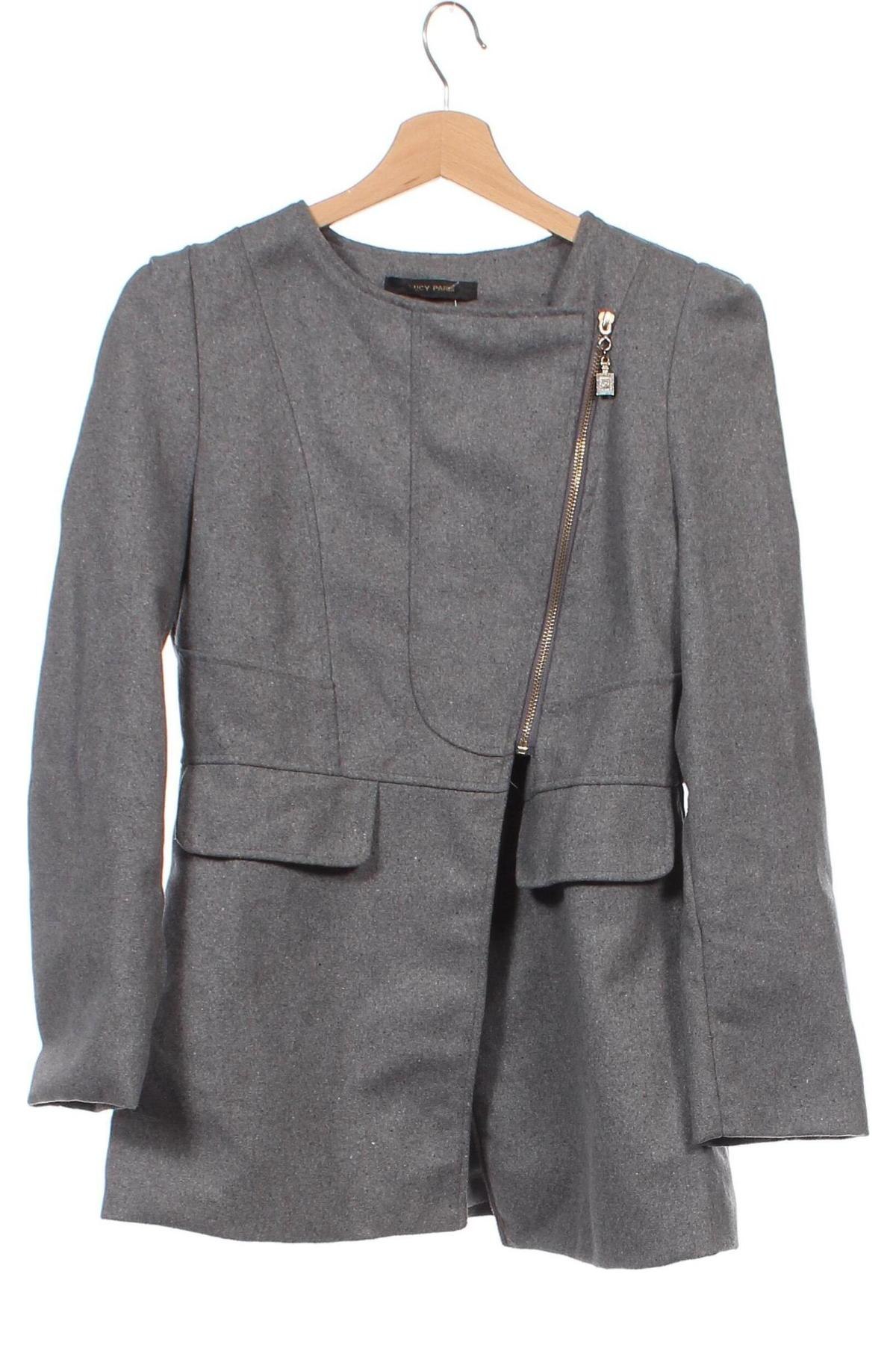 Дамско палто Lucy Paris, Размер XS, Цвят Сив, Цена 29,16 лв.