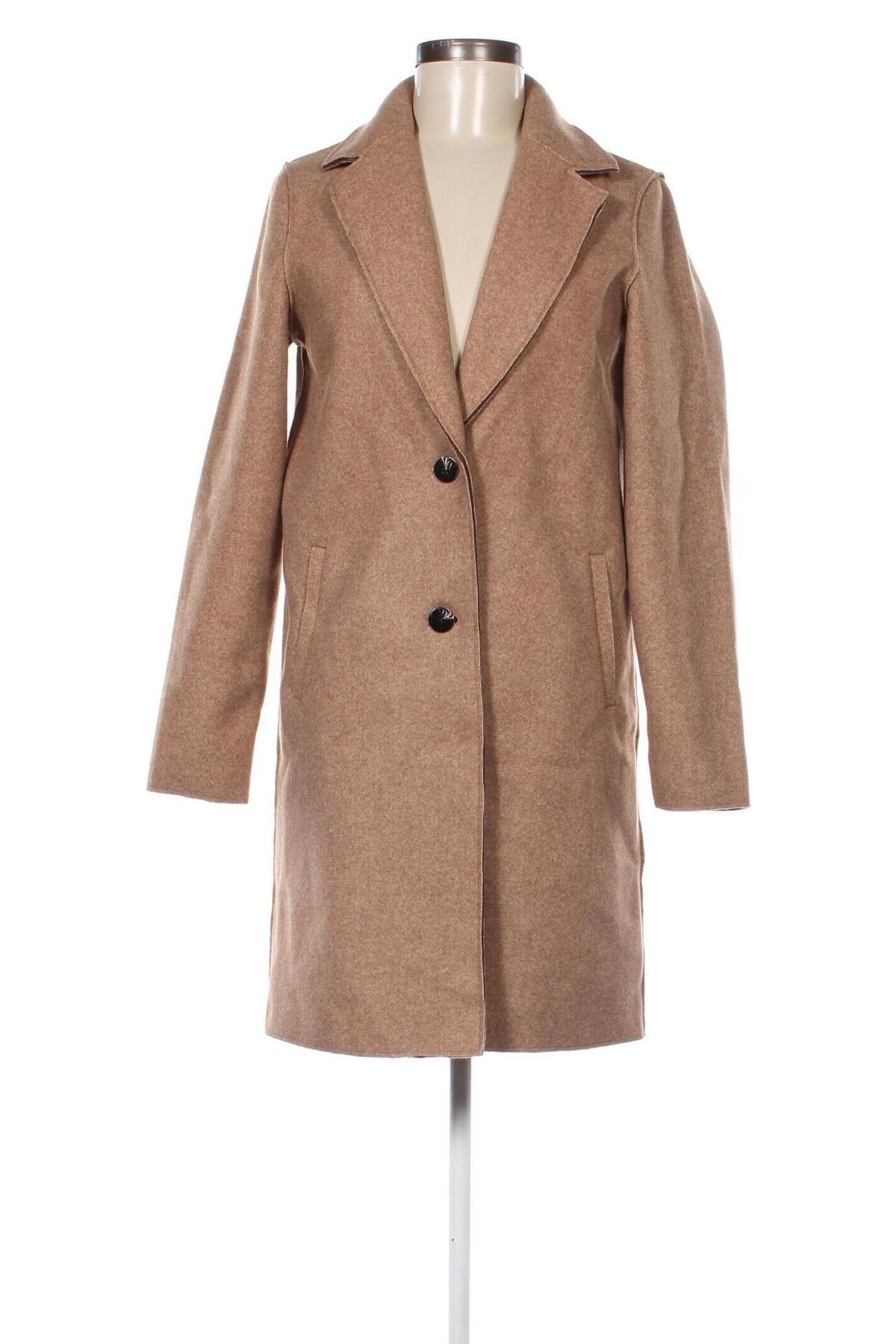 Дамско палто ONLY, Размер XS, Цвят Бежов, Цена 27,50 лв.
