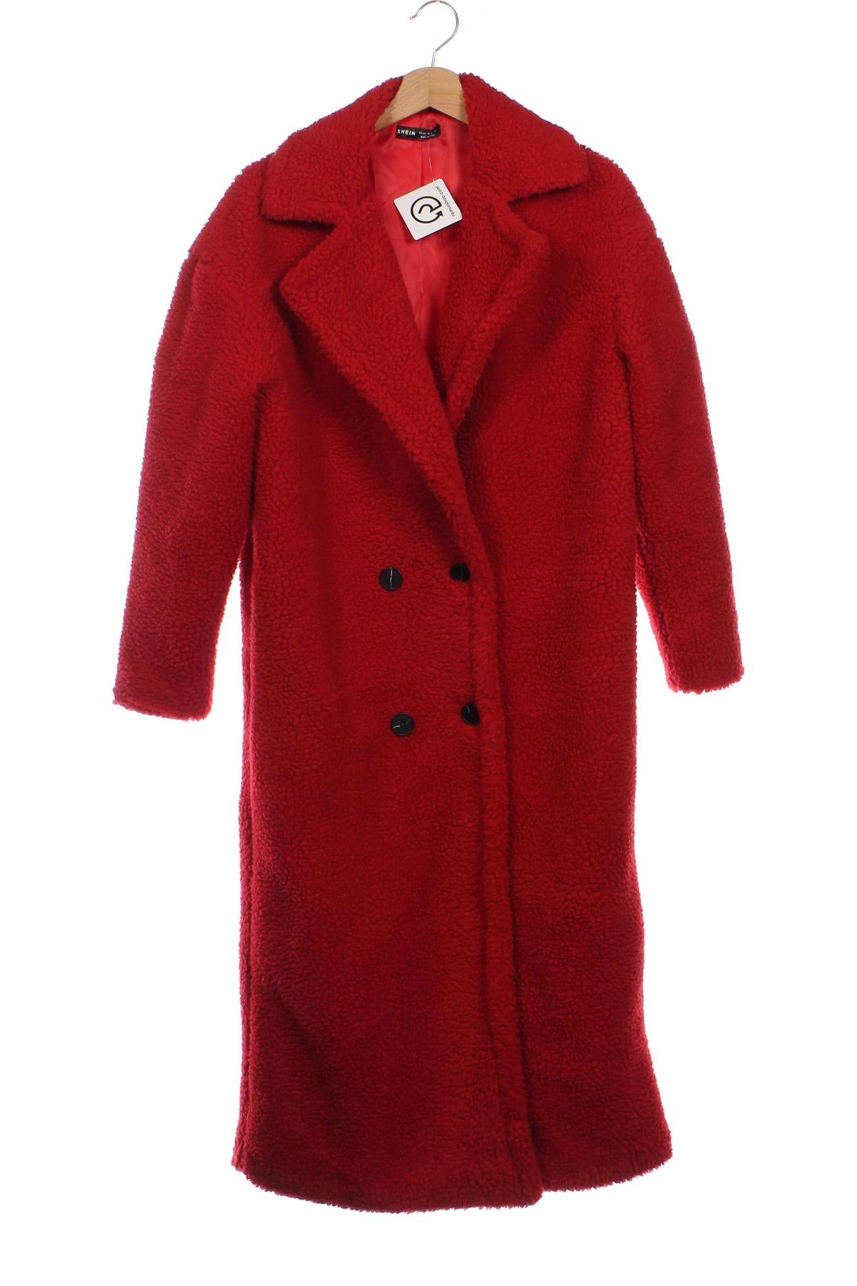 Дамско палто SHEIN, Размер XS, Цвят Червен, Цена 80,65 лв.