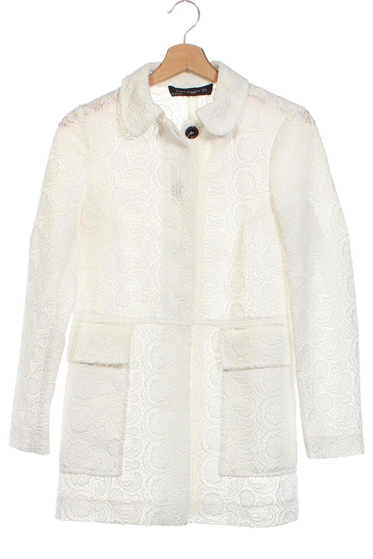 Дамско палто Zara, Размер XS, Цвят Бял, Цена 35,75 лв.