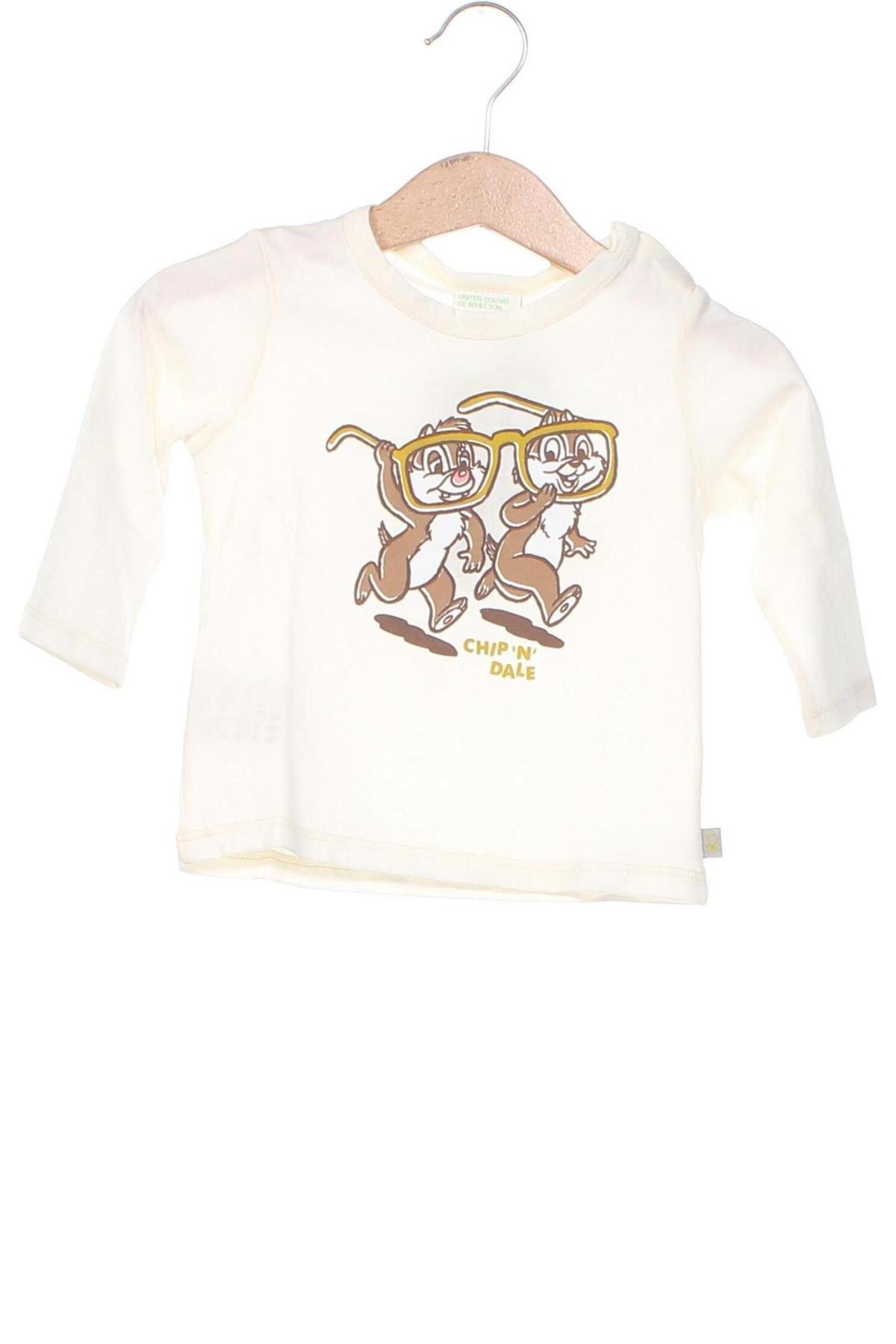 Детска блуза United Colors Of Benetton, Размер 6-9m/ 68-74 см, Цвят Бял, Цена 10,20 лв.