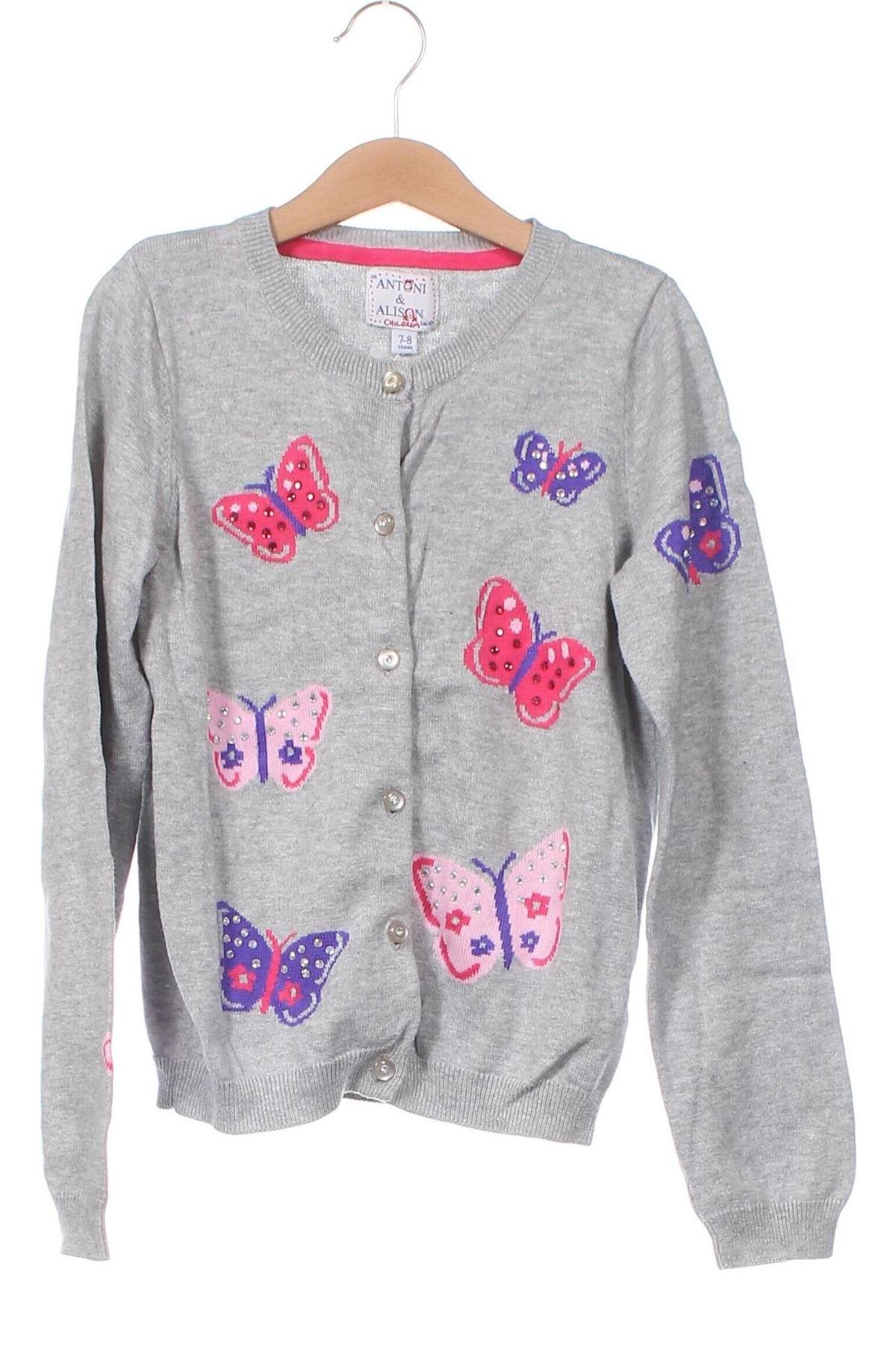 Kinder Strickjacke Antoni&Alison, Größe 7-8y/ 128-134 cm, Farbe Grau, Preis € 28,35