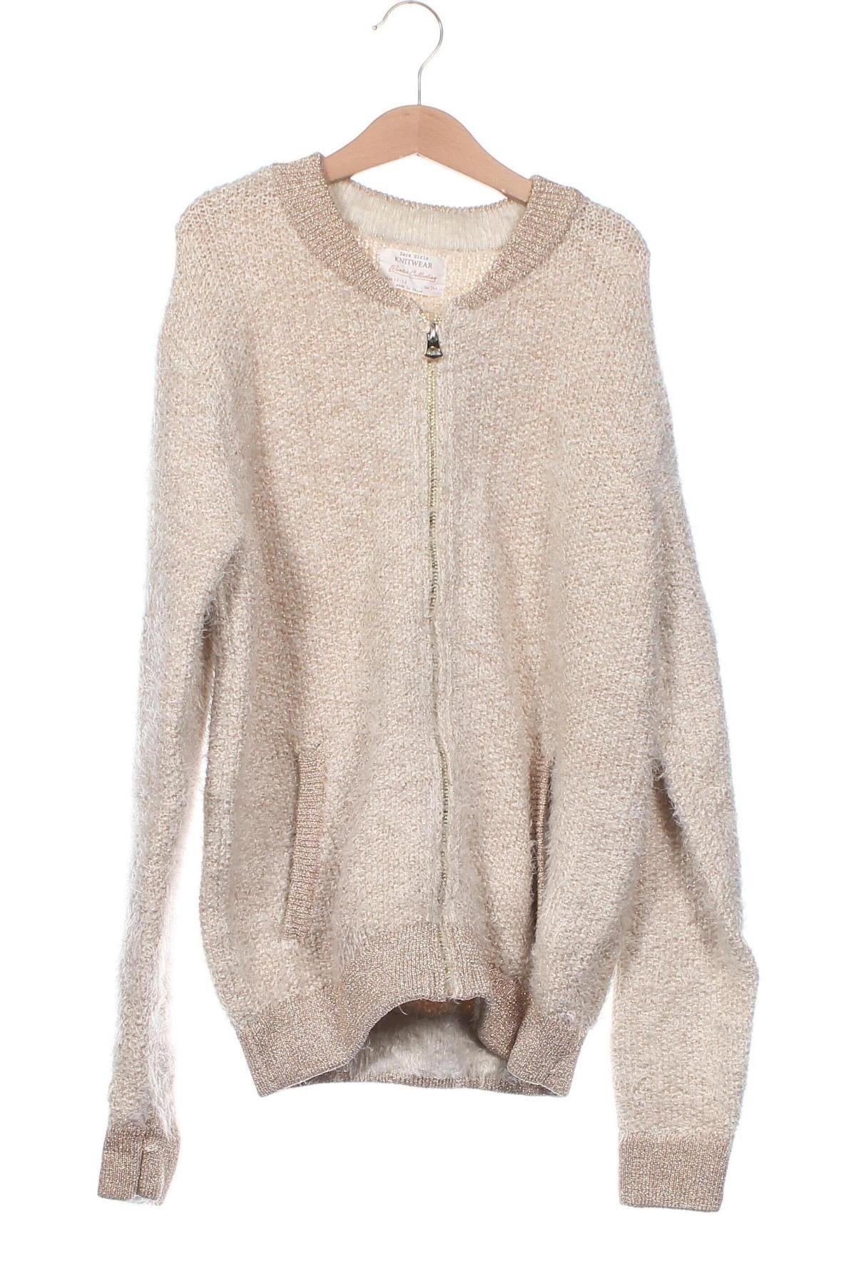 Kinder Strickjacke Zara Kids, Größe 13-14y/ 164-168 cm, Farbe Beige, Preis € 8,49