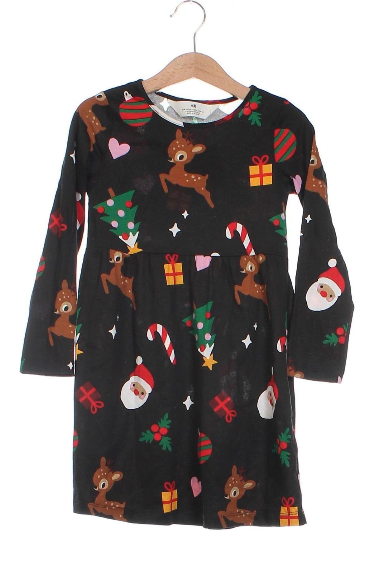Детска рокля H&M, Размер 4-5y/ 110-116 см, Цвят Многоцветен, Цена 22,56 лв.