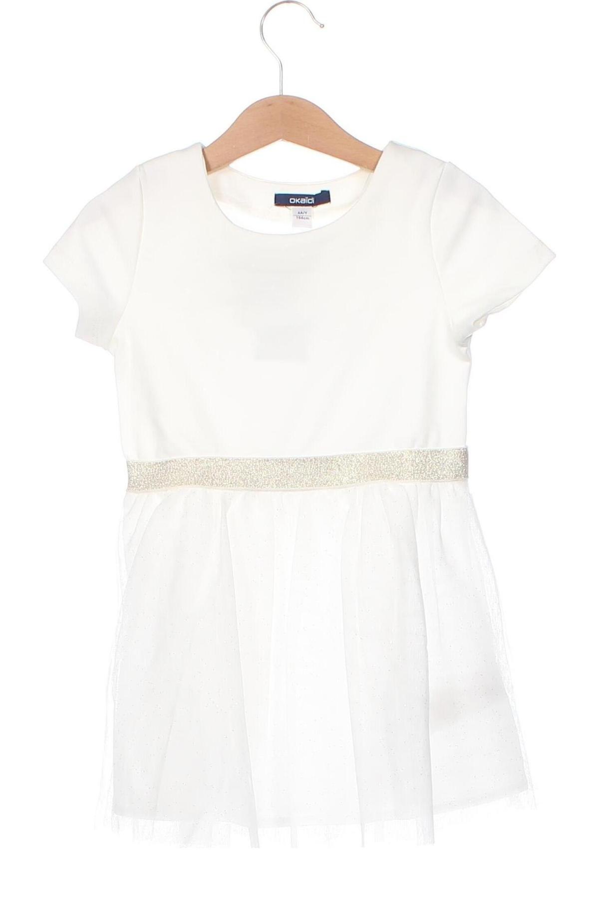 Dětské šaty  Okaidi, Velikost 3-4y/ 104-110 cm, Barva Bílá, Cena  470,00 Kč