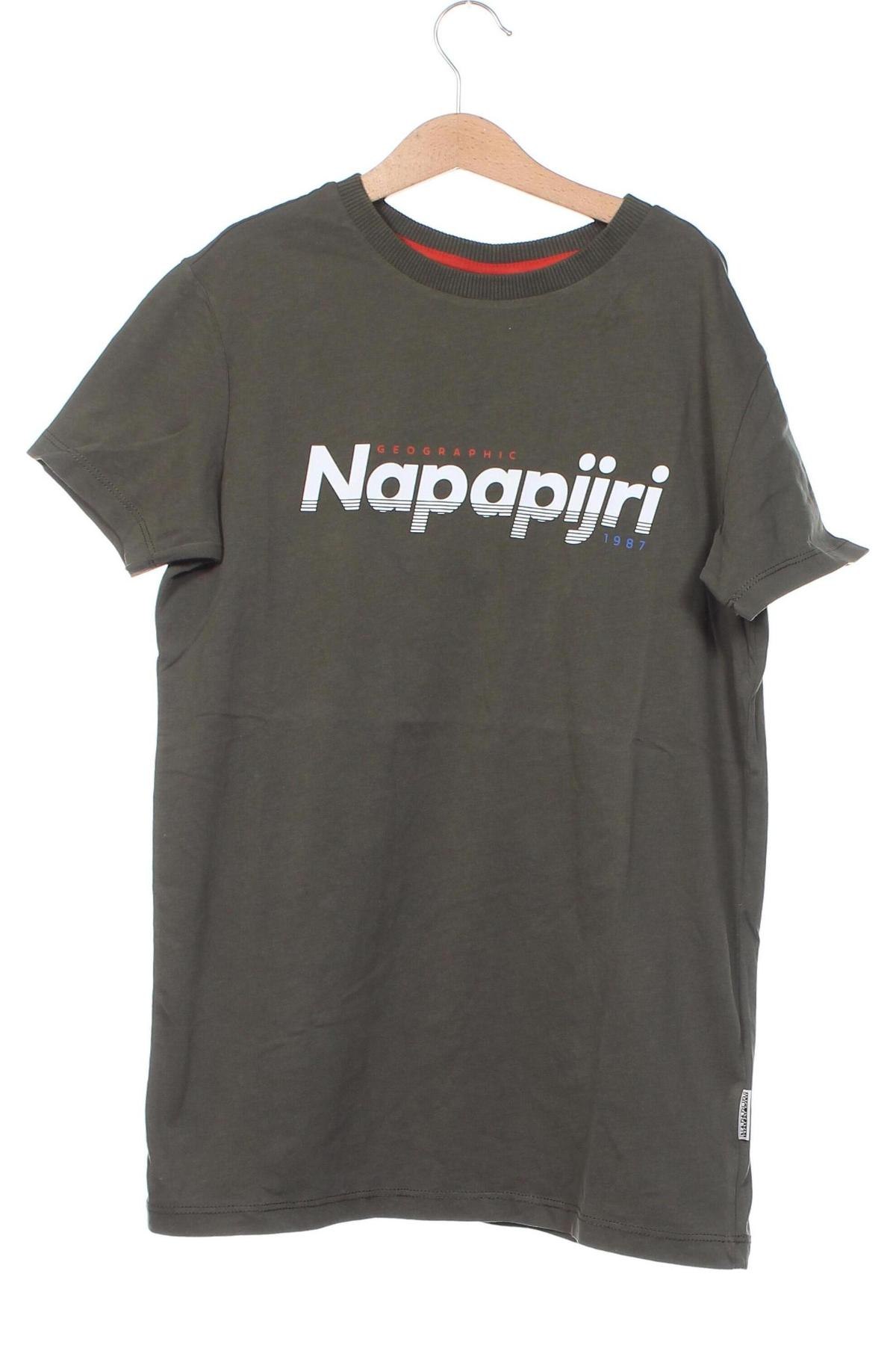 Детска тениска Napapijri, Размер 13-14y/ 164-168 см, Цвят Зелен, Цена 64,00 лв.
