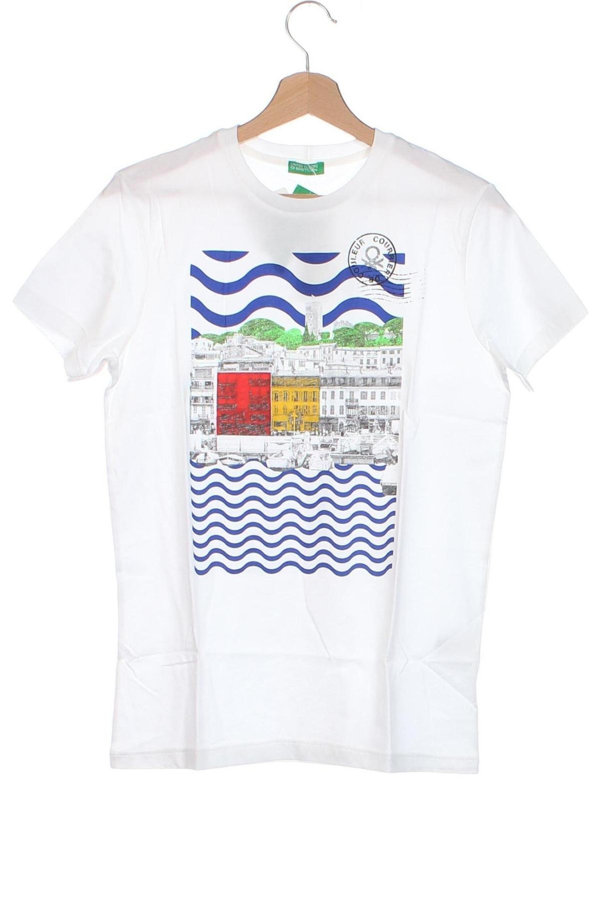 Kinder T-Shirt United Colors Of Benetton, Größe 14-15y/ 168-170 cm, Farbe Weiß, Preis 17,01 €