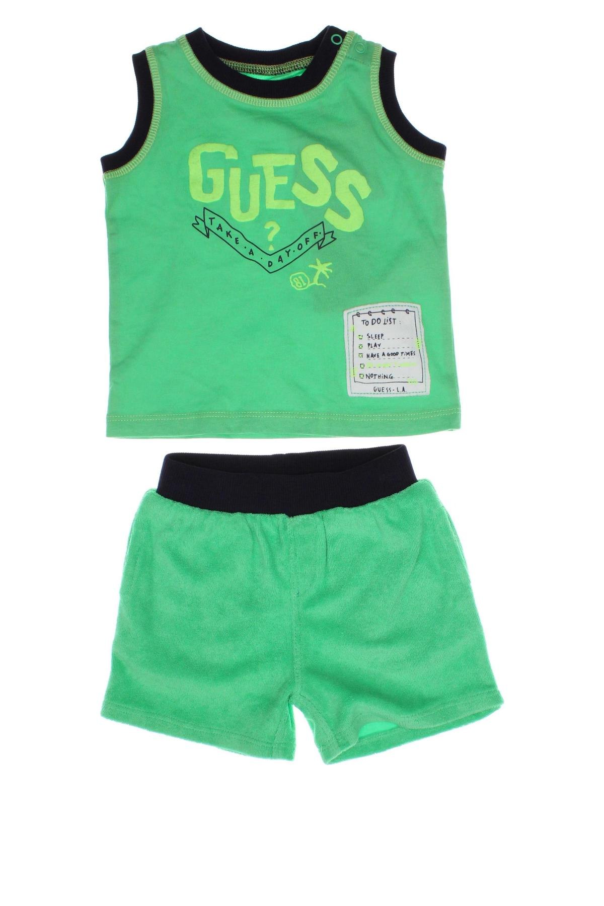 Детски комплект Guess, Размер 3-6m/ 62-68 см, Цвят Зелен, Цена 33,60 лв.