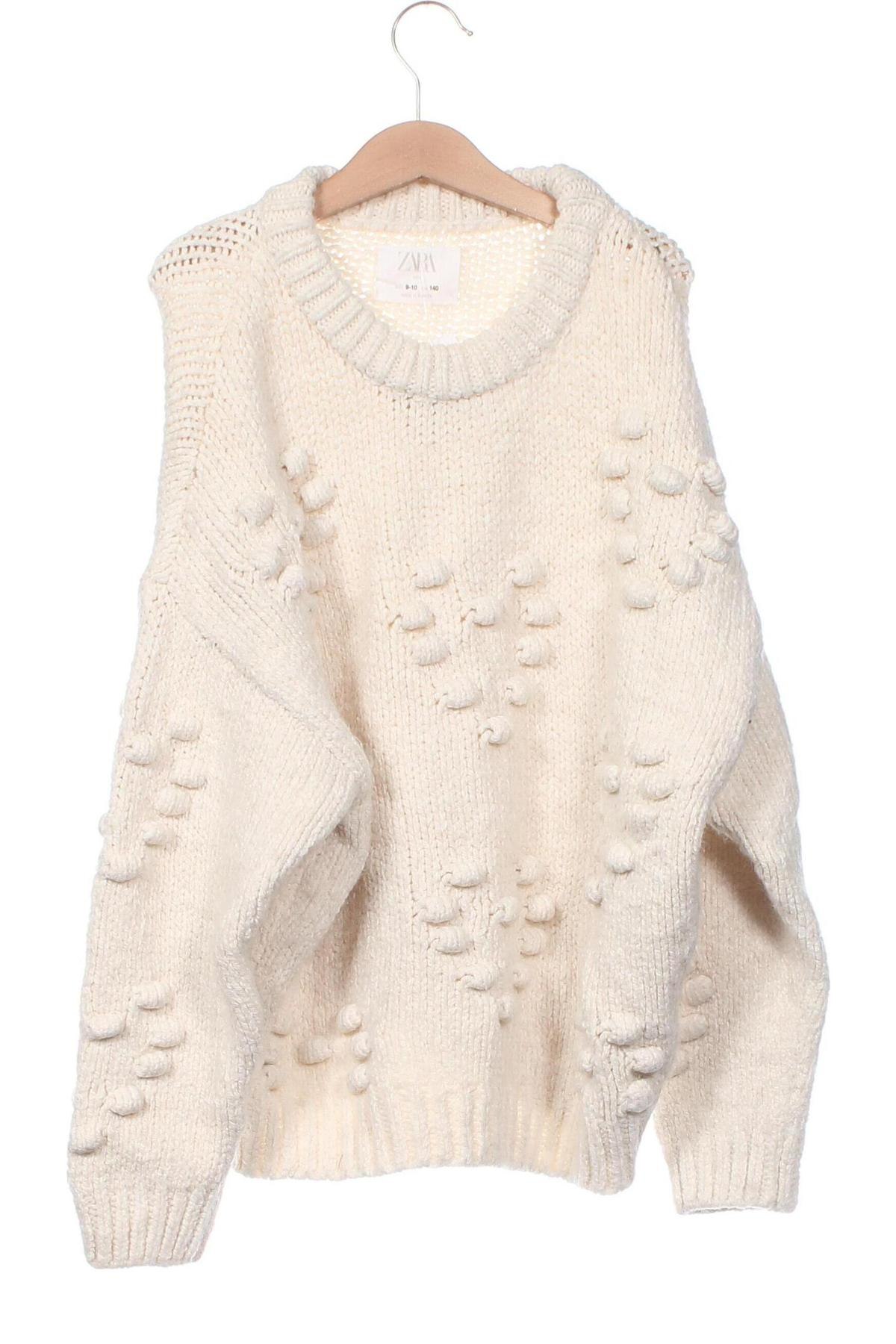Детски пуловер Zara, Размер 9-10y/ 140-146 см, Цвят Бял, Цена 16,00 лв.