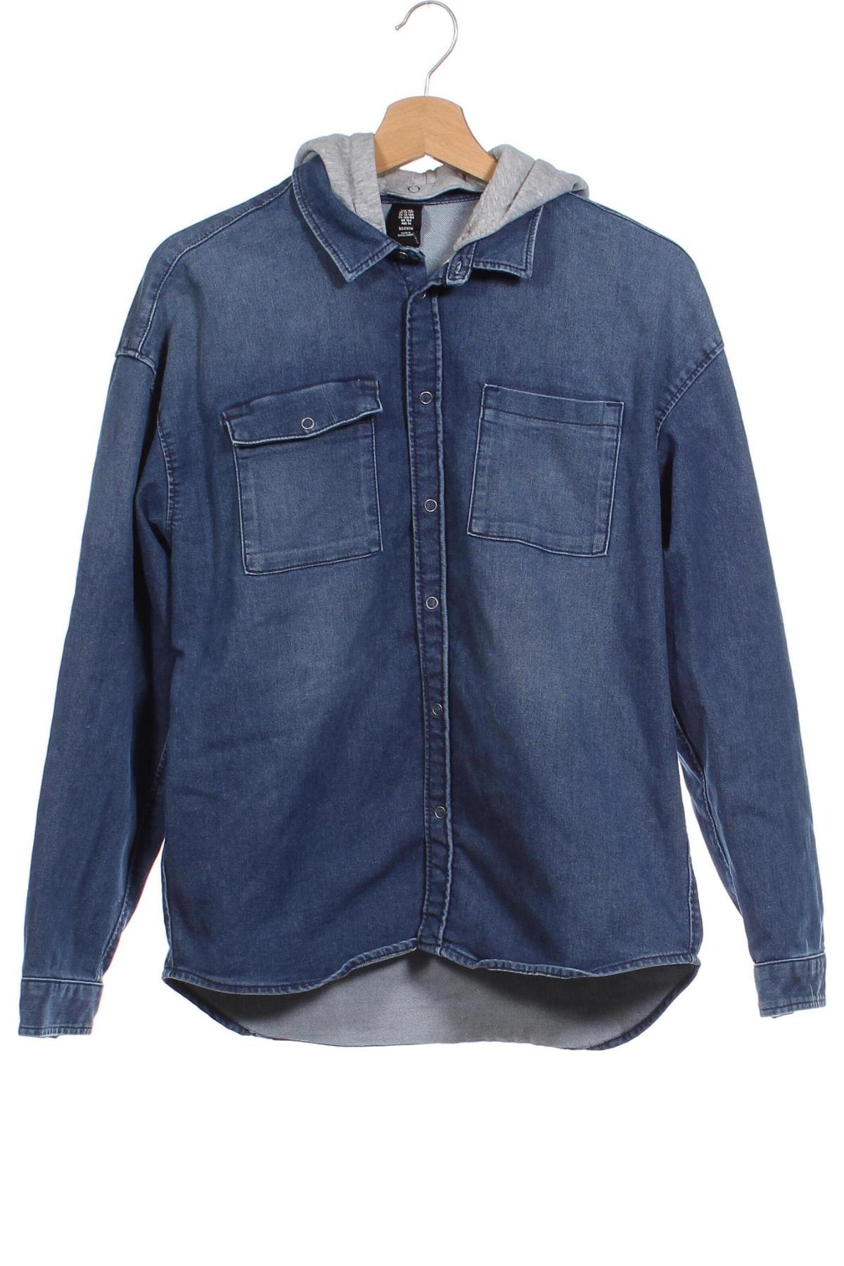 Kinder Jeansjacke H&M, Größe 13-14y/ 164-168 cm, Farbe Blau, Preis € 11,40