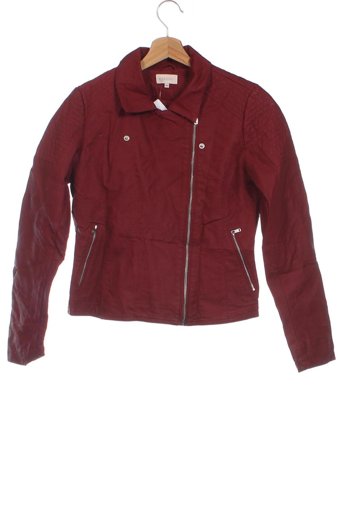 Kinder Lederjacke ONLY Kids, Größe 12-13y/ 158-164 cm, Farbe Rot, Preis € 8,99