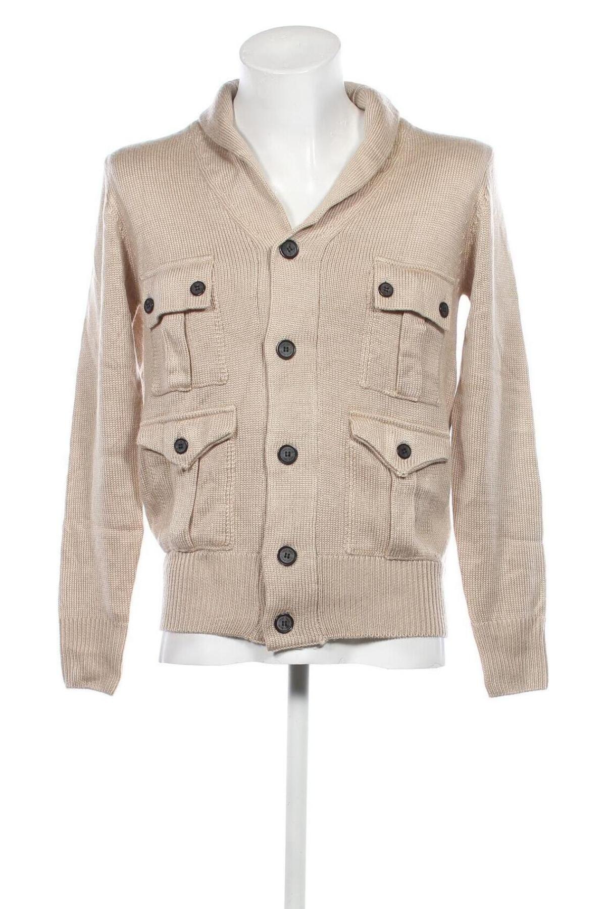 Herren Strickjacke, Größe L, Farbe Beige, Preis € 7,99