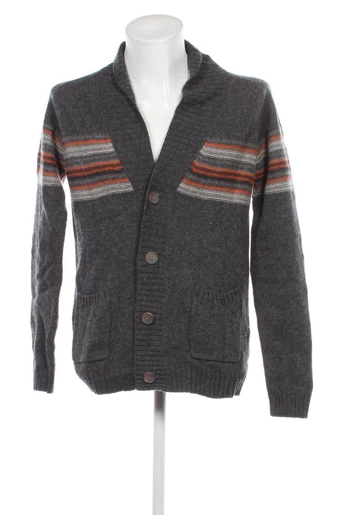 Herren Strickjacke Springfield, Größe M, Farbe Grau, Preis 13,36 €