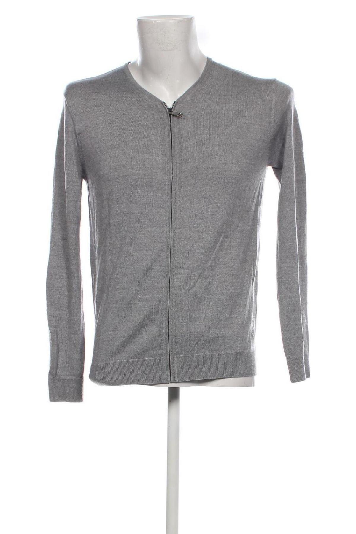 Herren Strickjacke Zara Man, Größe L, Farbe Grau, Preis 10,47 €