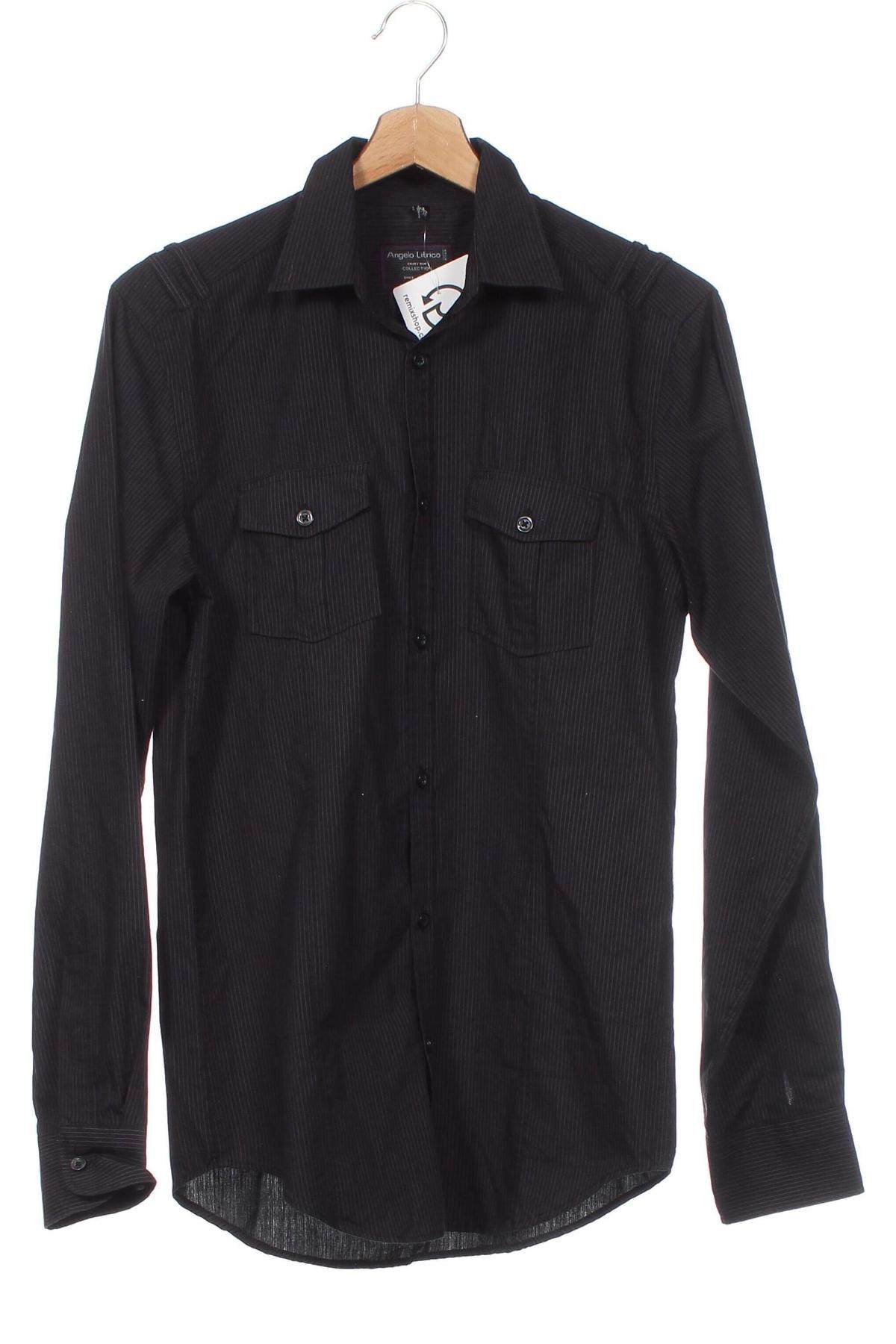 Мъжка риза Angelo Litrico, Размер XS, Цвят Черен, Цена 5,80 лв.