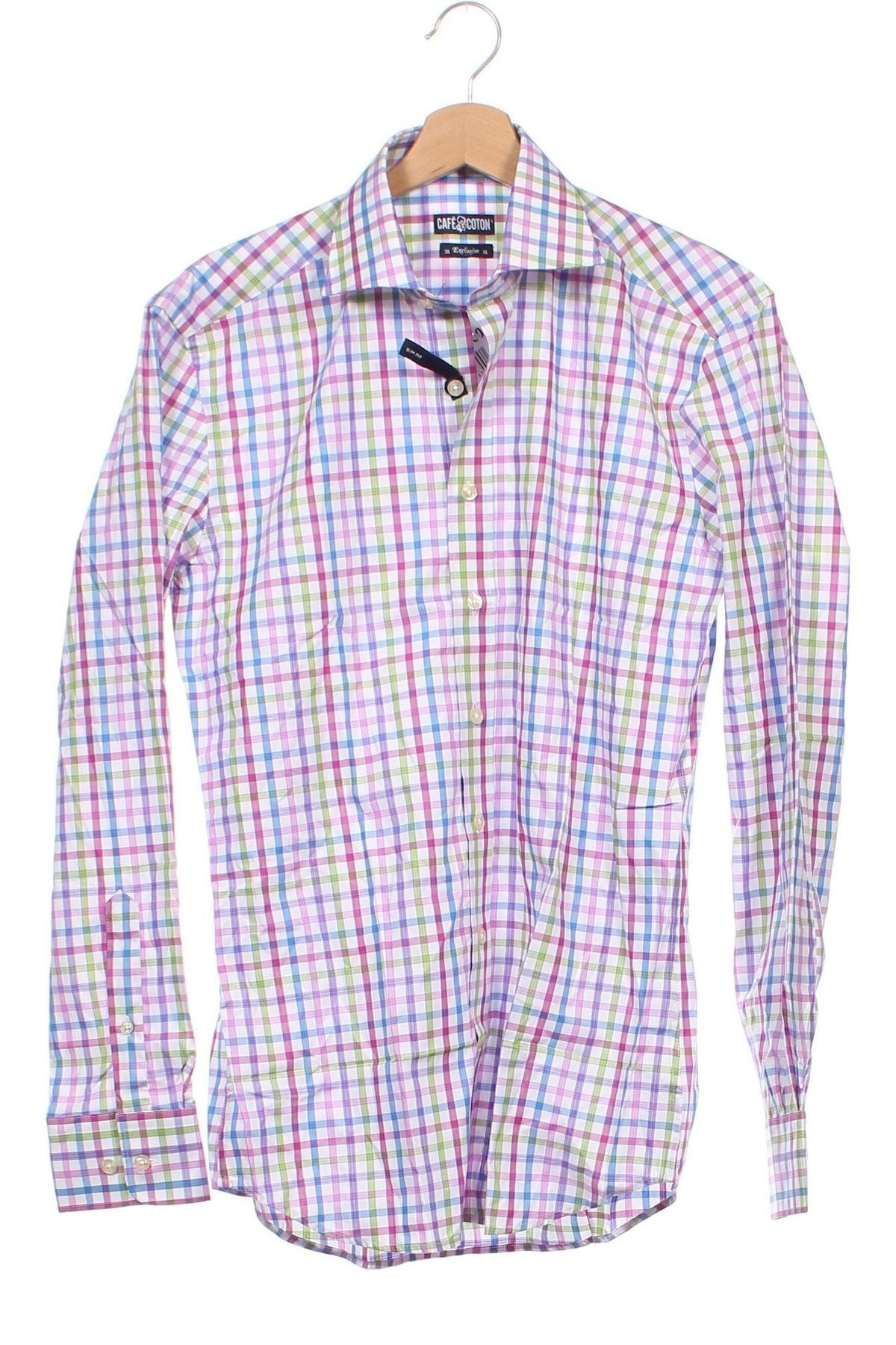 Мъжка риза Cafe Coton, Размер S, Цвят Многоцветен, Цена 15,40 лв.