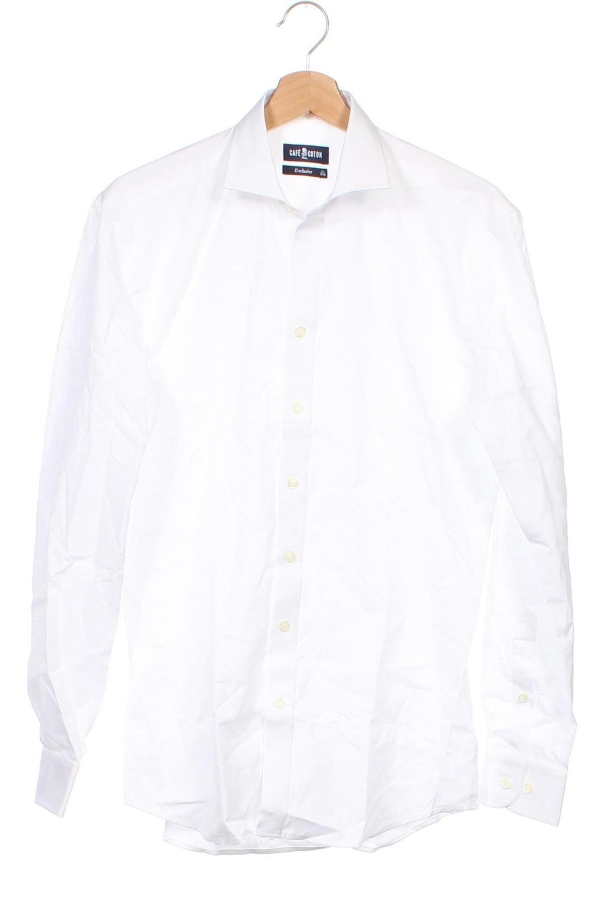 Ανδρικό πουκάμισο Cafe Coton, Μέγεθος S, Χρώμα Λευκό, Τιμή 13,89 €