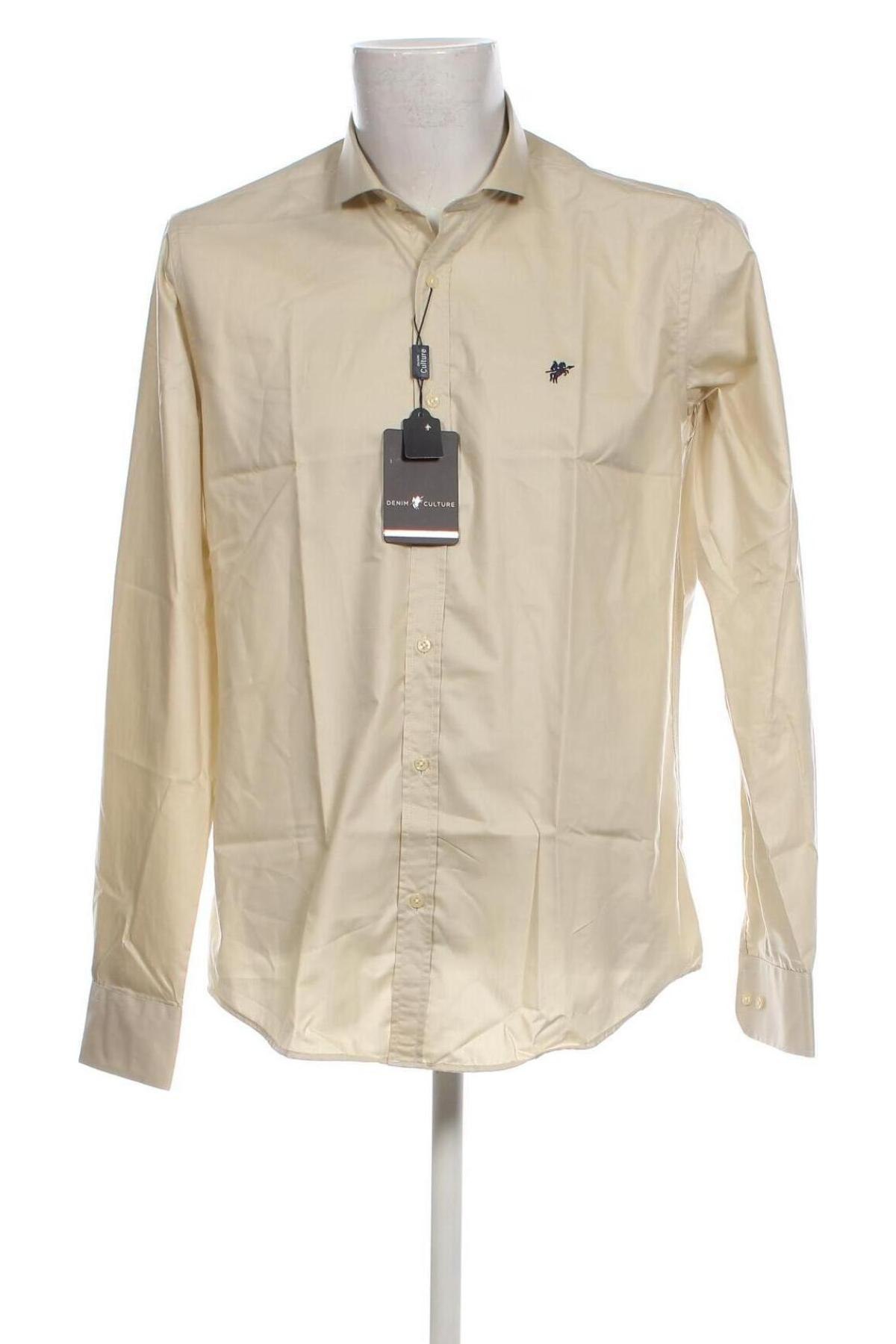 Мъжка риза Denim Culture, Размер L, Цвят Бежов, Цена 77,00 лв.